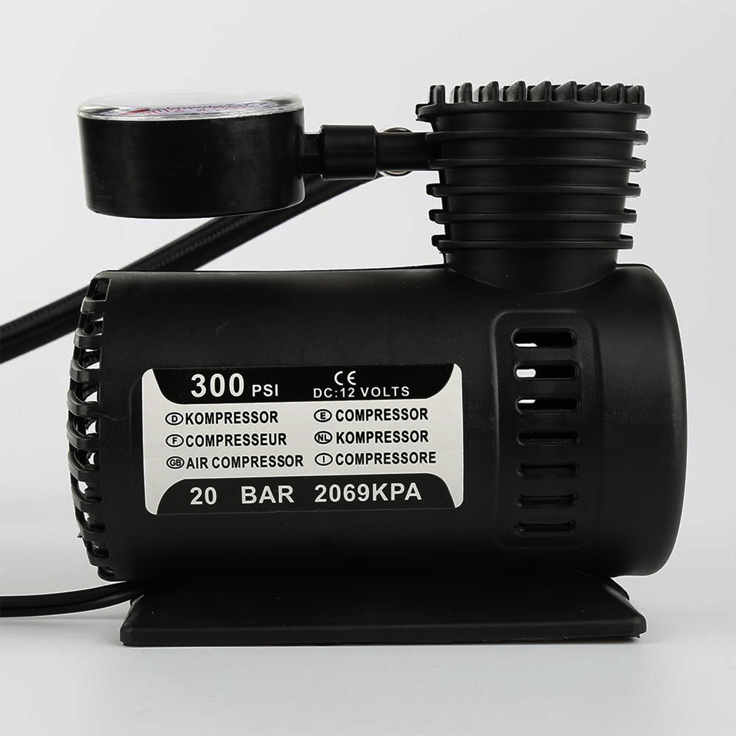 Mini Hava Kompresörü 12V Araç Tipi Çakmaklık Araba Bisiklet Teker Lastik Şambrel Top Şişirme 300 Psı