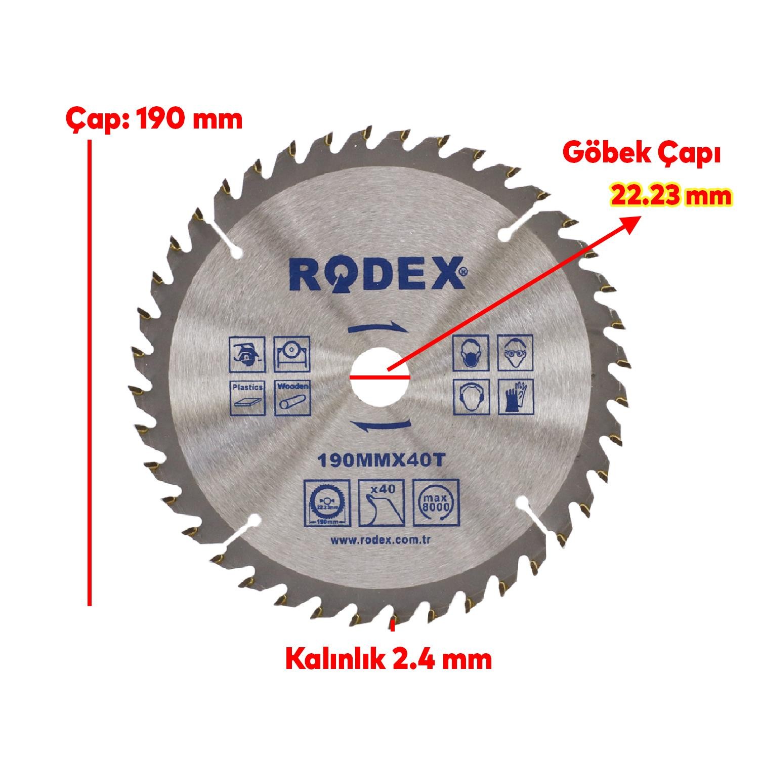 Ahşap MDF Mobilya Tahta Sunta Dolap Kesme Testeresi Metal Elmas Testere 190 mm 40 Diş