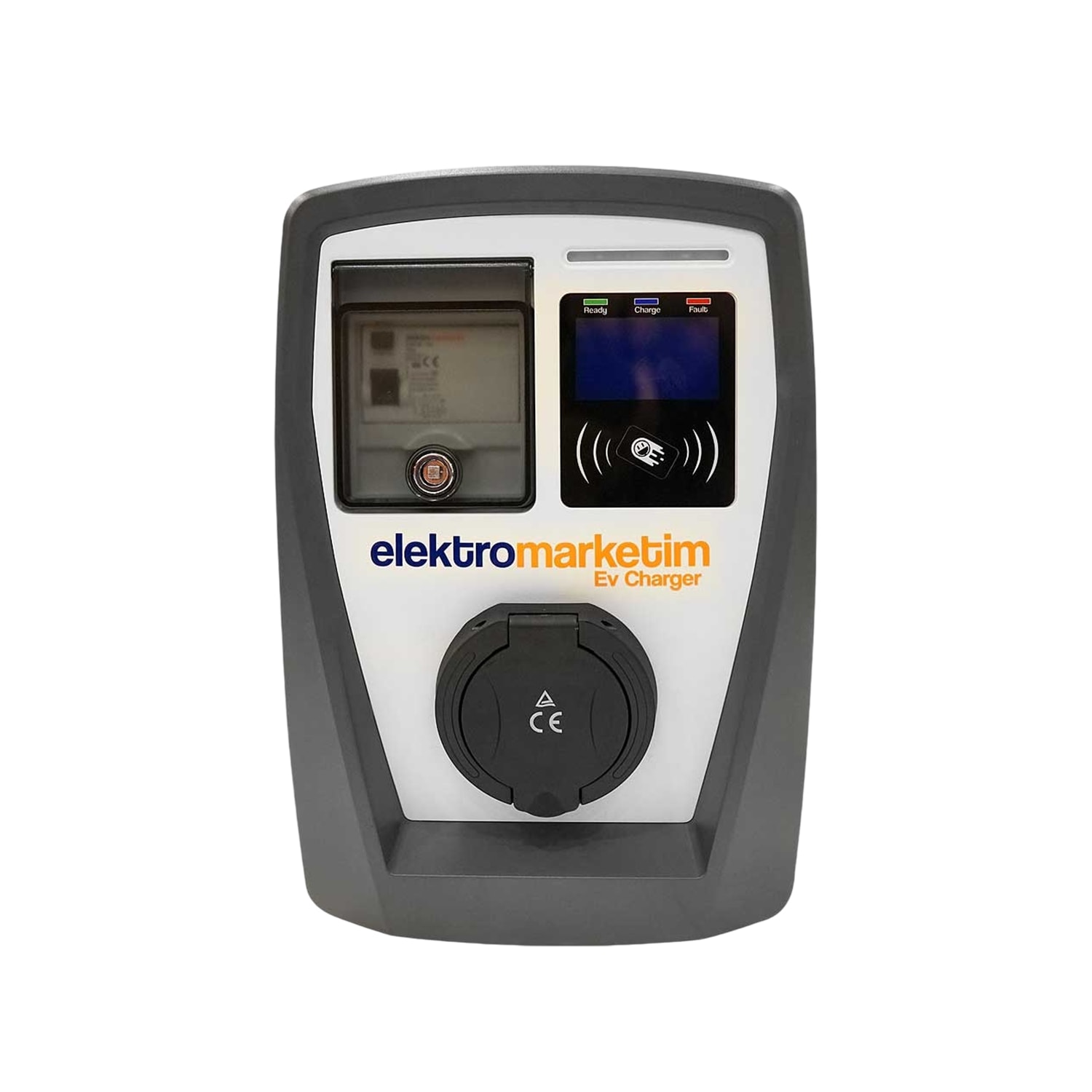 Elektrikli Wallbox Araç Şarj İstasyonu EMEV 22 kW 3 Faz Type-2 Soket Duvar Tip Mobil Uygulama RFID