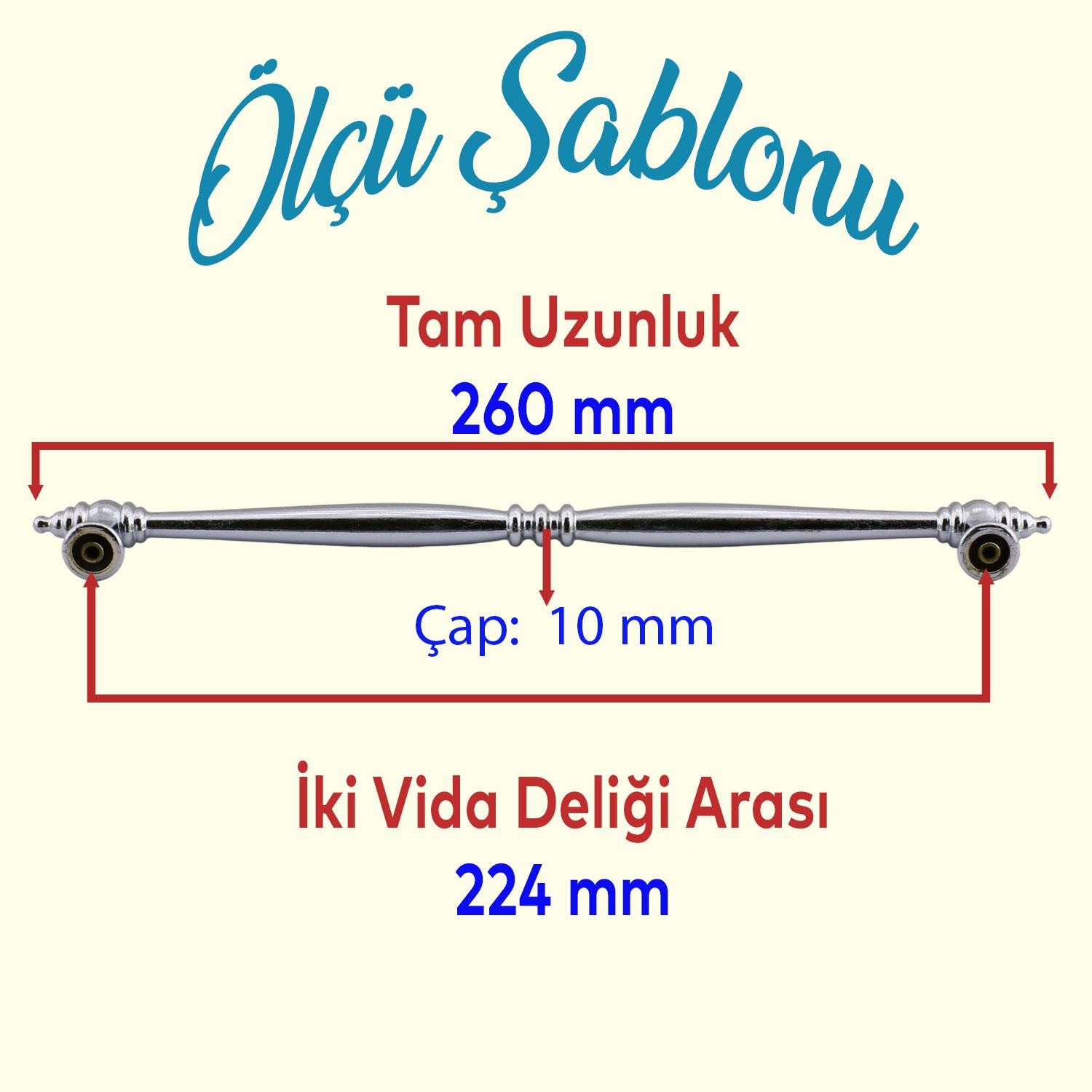 Petek Lüx Mutfak Mobilya Çekmece Dolabı Dolap Kapak Kulpu Kulbu Düz Metal Kulpları Kulpu 224 Mm Krom