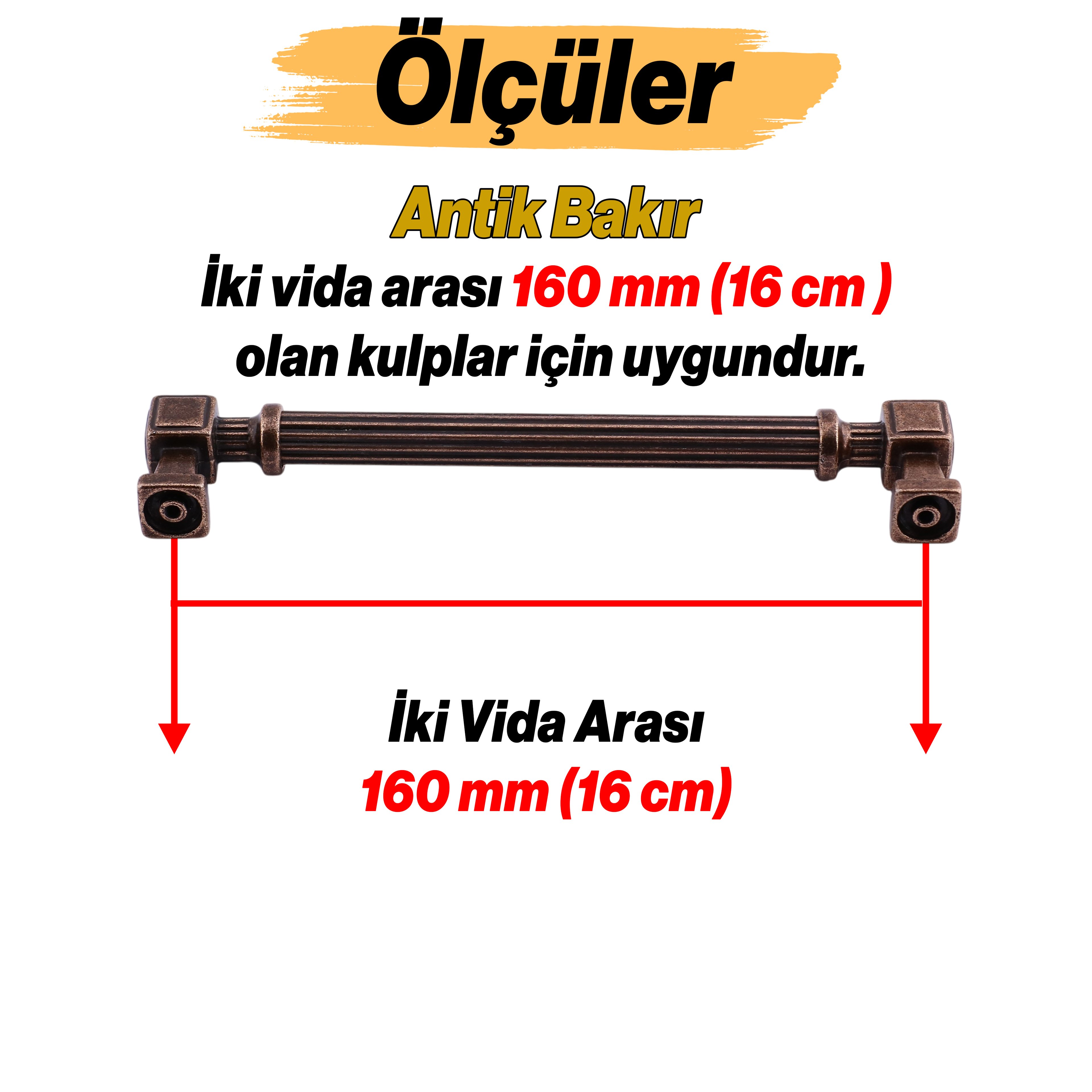Talas 160 mm Çizgili Antik Bakır Metal Kulp Mobilya Çekmece Mutfak Dolabı Dolap Kulpları Kulb 16 cm