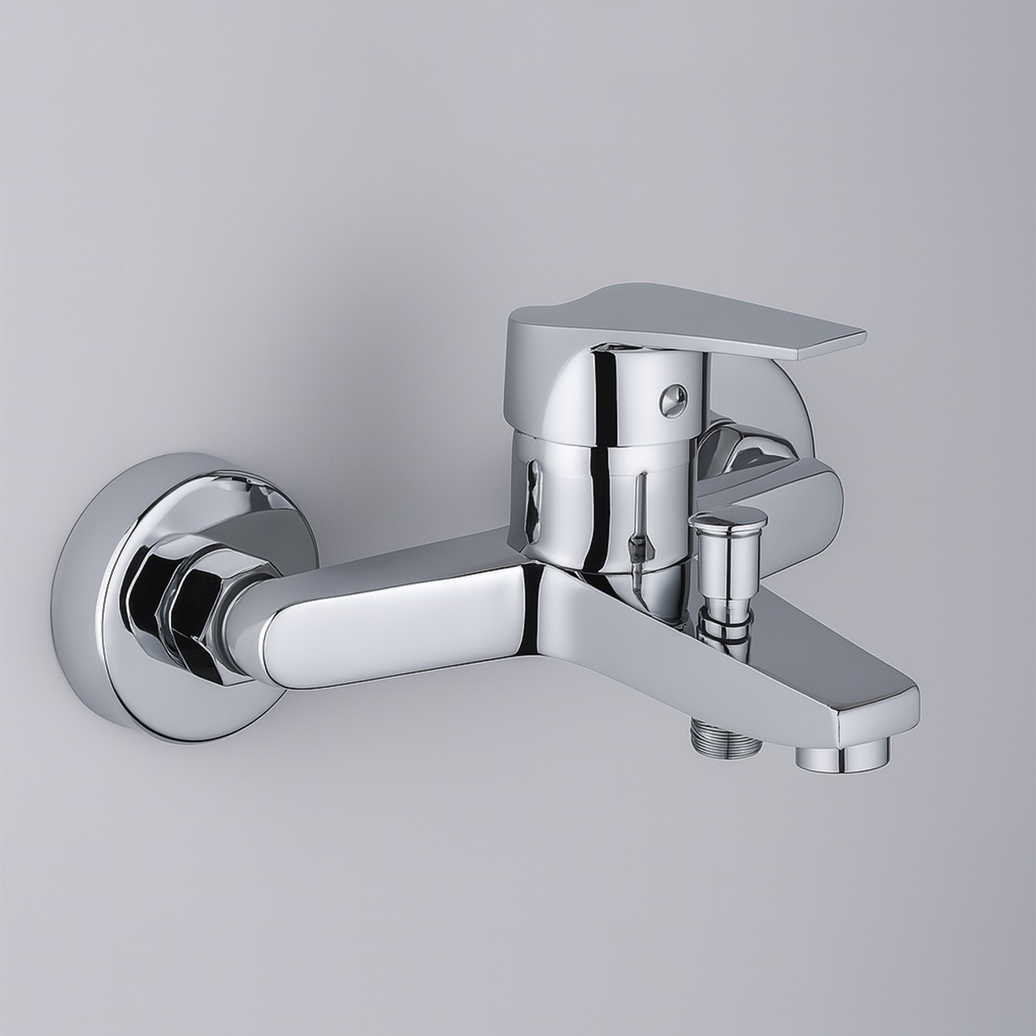 Premium Tek Kollu Aç Kapa Krom Banyo Bataryası Duvar Tipi Armatür Modern Tasarım Sıcak Soğuk Ayarlı