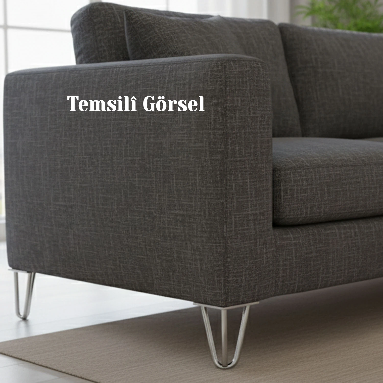 Martı 15 cm 4lü SET Gümüş Krom Metal Mobilya Ayağı Üçgen Modern Tasarım Koltuk Sehpa Masa TV Ünitesi