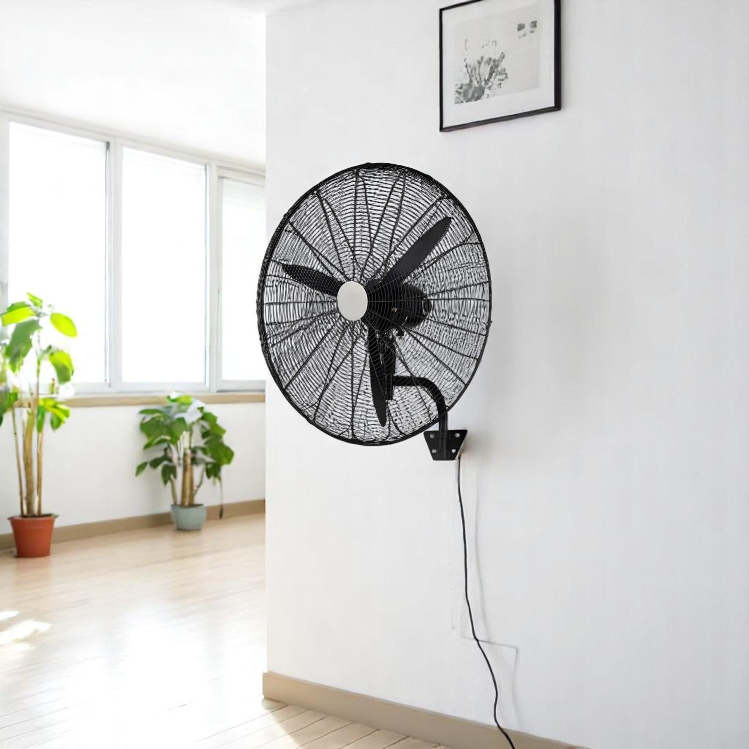 Sanayi Tipi Kumandalı 75 cm 210 W Duvar Vantilatörü Endüstriyel Geniş Sessiz Duvara Monte Fan