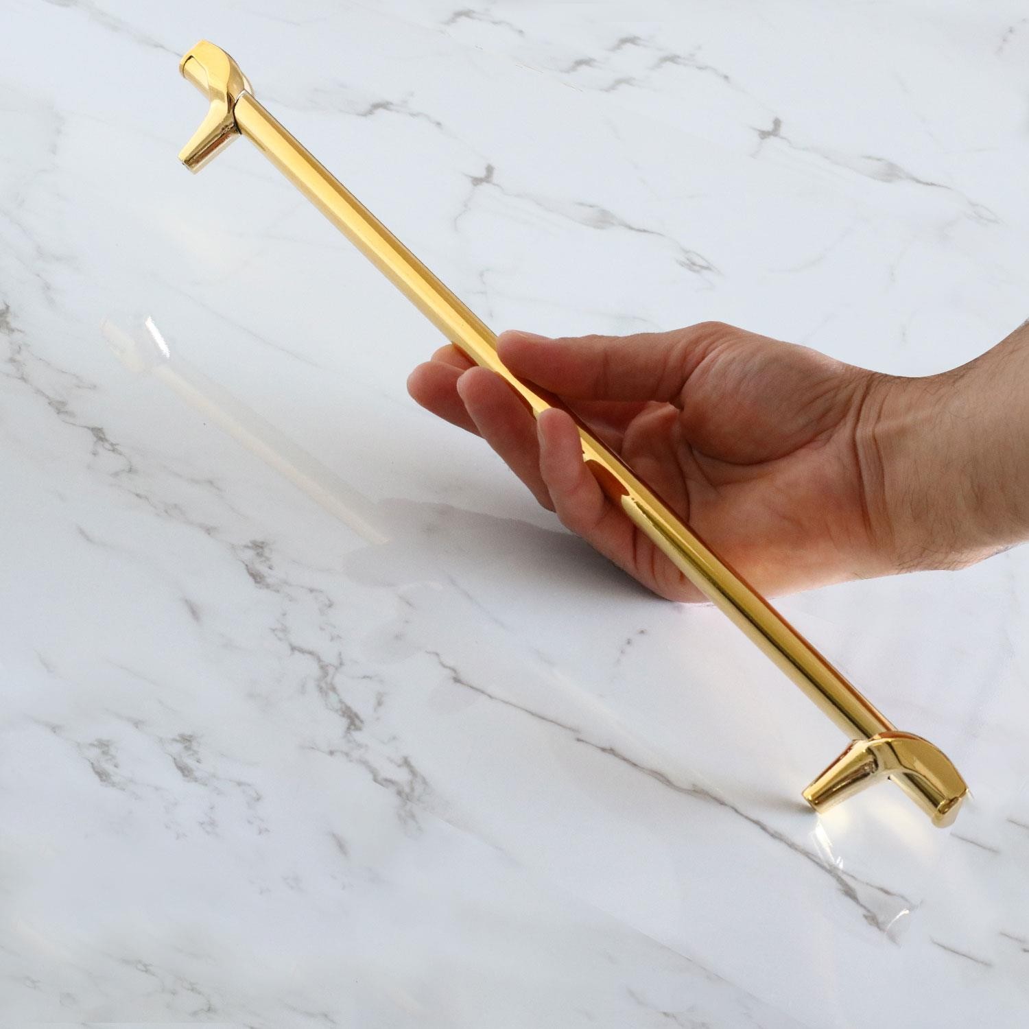 Prade 320 mm Gold Altın Kulp Metal Mobilya Çekmece Mutfak Dolap Kapak Kulpları Kulbu Dolabı Kulpu