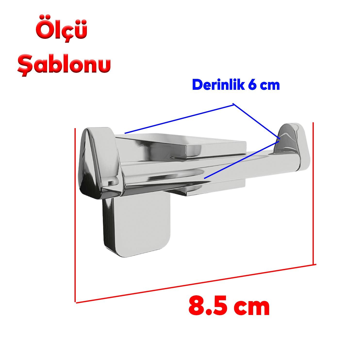 Bornoz Havlu Asma Askısı Banyo Lavabo Çatal 2'li Metal Sağlam Aparat Krom Askılık Vidalı