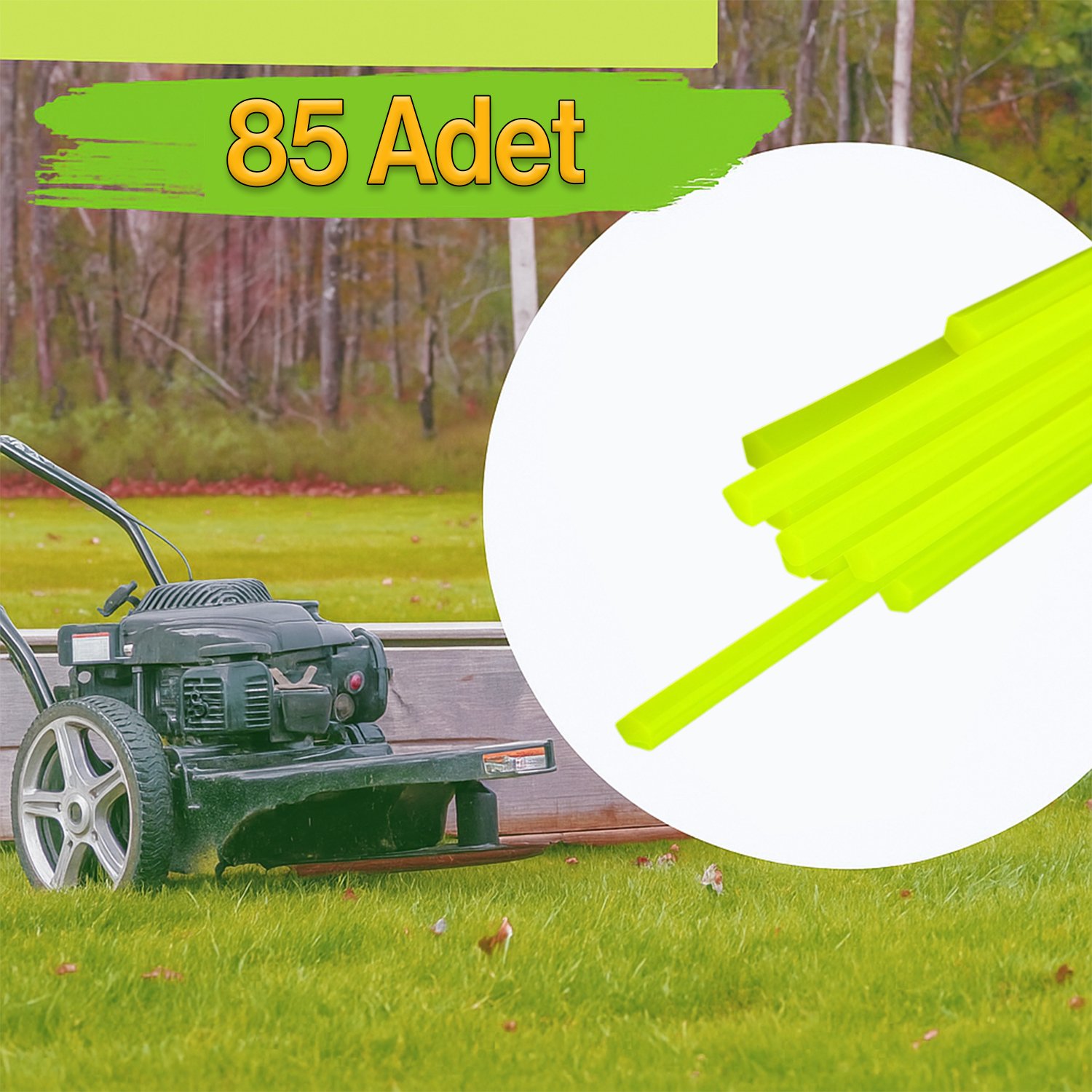Hazır Altıgen Çubuk Motorlu Tırpan Misinası Bahçe Dayanıklı Ot Biçme İpi Çubuk 4 mm 85 Adet (28 cm)