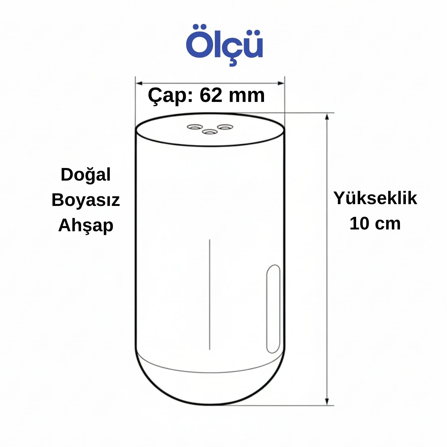 Bohem 10 cm Doğal Ahşap 4 ADET Ayak Boyasız Ham Silindir Mobilya Koltuk Kanepe Ayağı Aparat Dahil