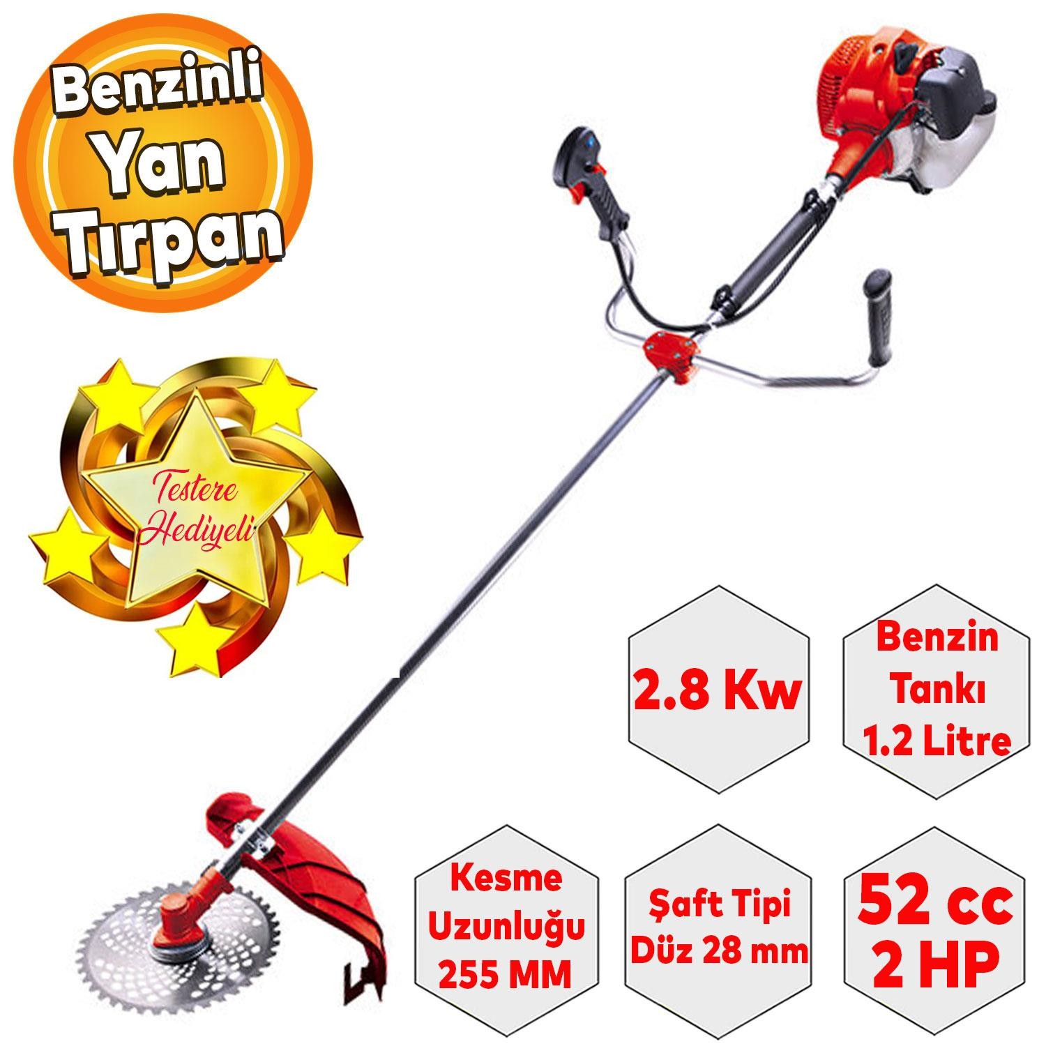 Rodex RDX9635 Benzinli Yan Tırpan Çim Ot Biçme Kesme 52cc/2,8 KW