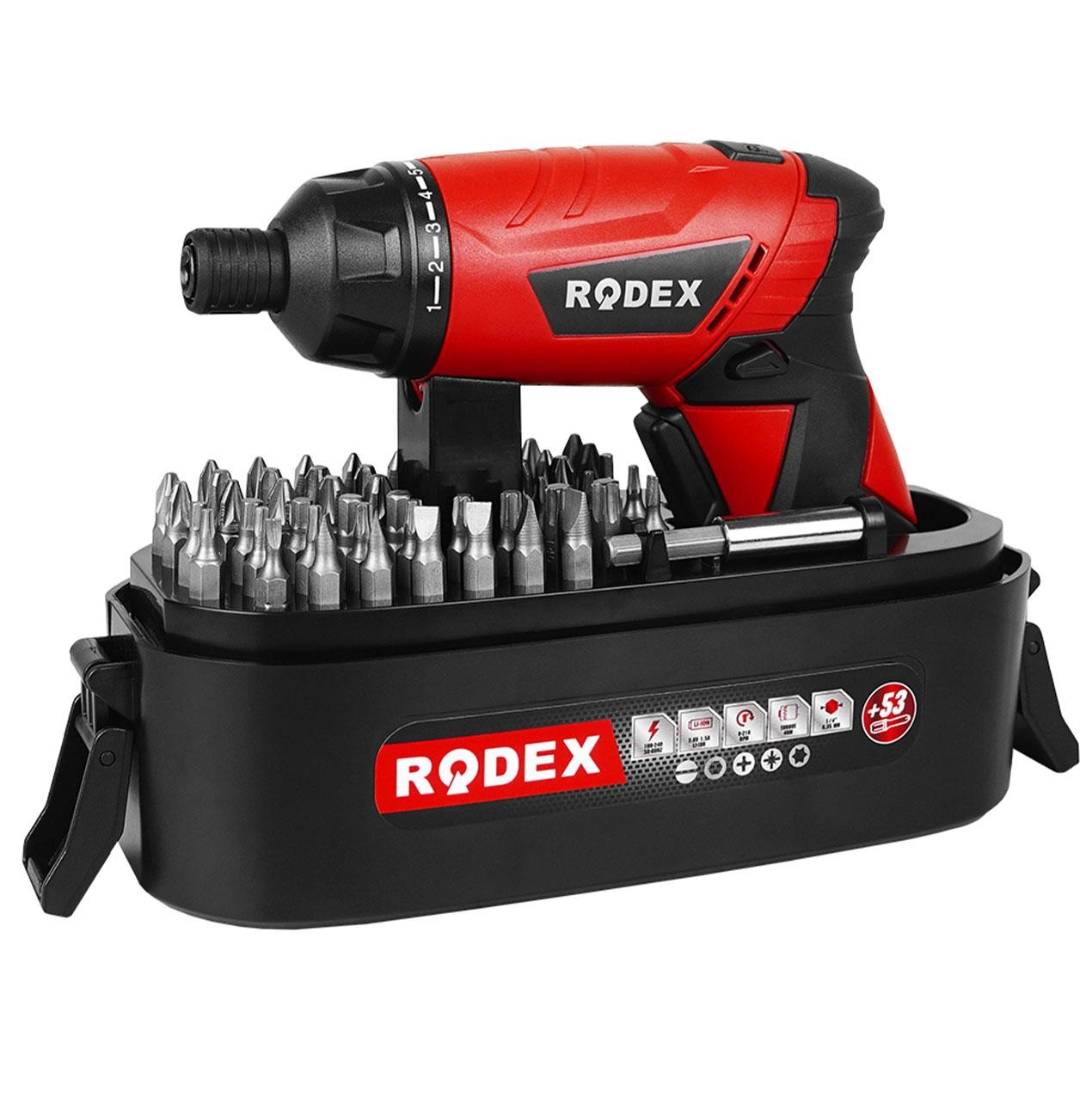 Rodex RDX308  ŞARJLI TORNAVİDA 3.6V 1.5Ah 210RPM LI-ION 54 Parça