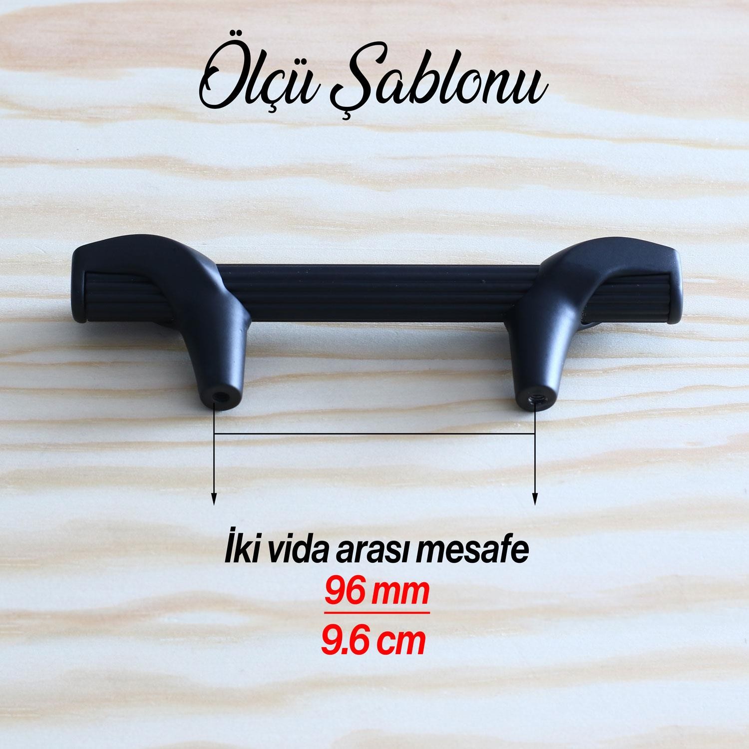 Duru 64 mm Siyah Metal Kulp Mobilya Mutfak Dolabı Çekmece Kulpları Dolap Kapak Kulpu Kulbu