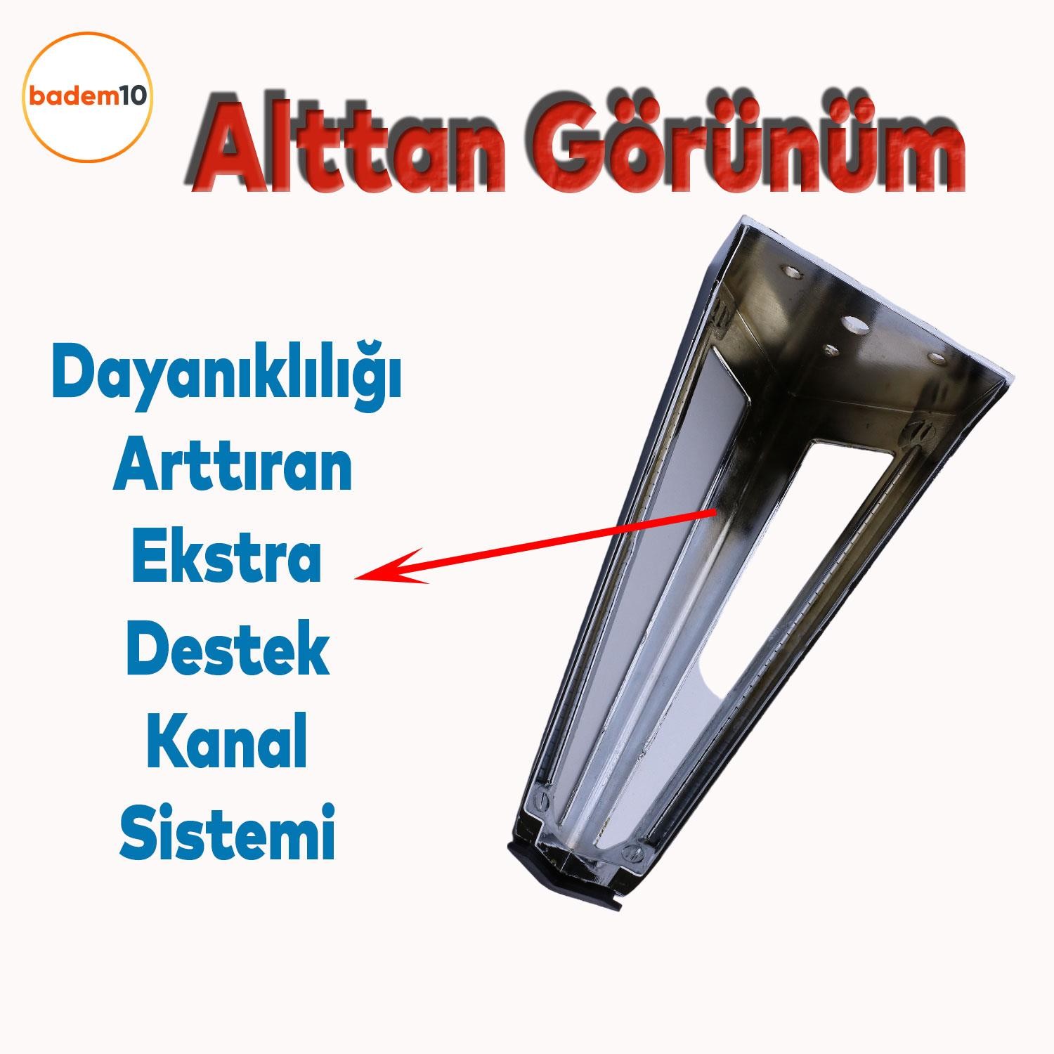 Ovit Açık Koltuk Baza Puf Sehpa Kanepe Tv Ünite Masa Mobilya Ayağı Ayakları Metal Ayak 14 Cm Krom