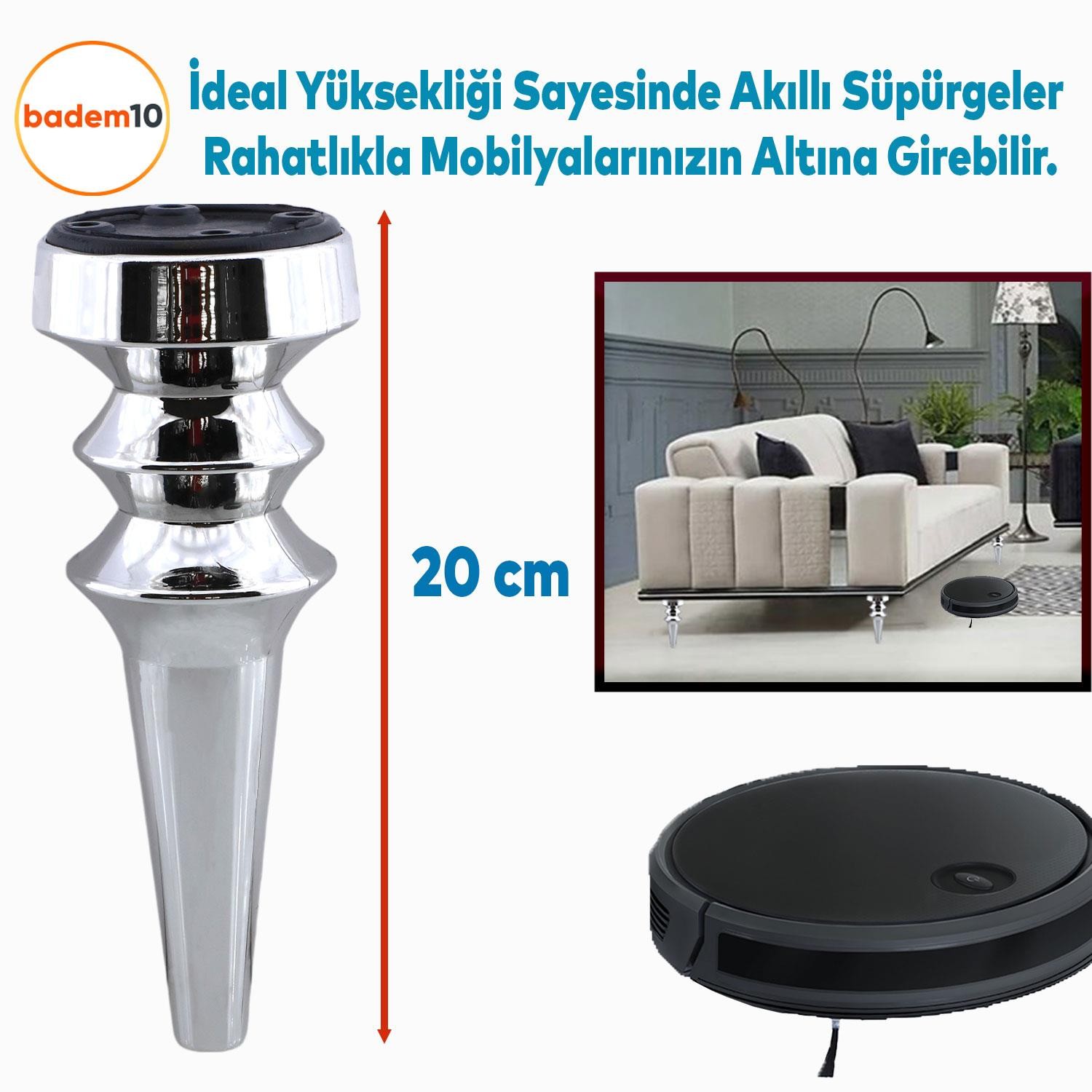 Oliva Mobilya Kanepe Koltuk Tv Ünitesi Baza Ayağı Zigon Orta Sehpası Gümüş Ayak Ayakları 20 cm Krom