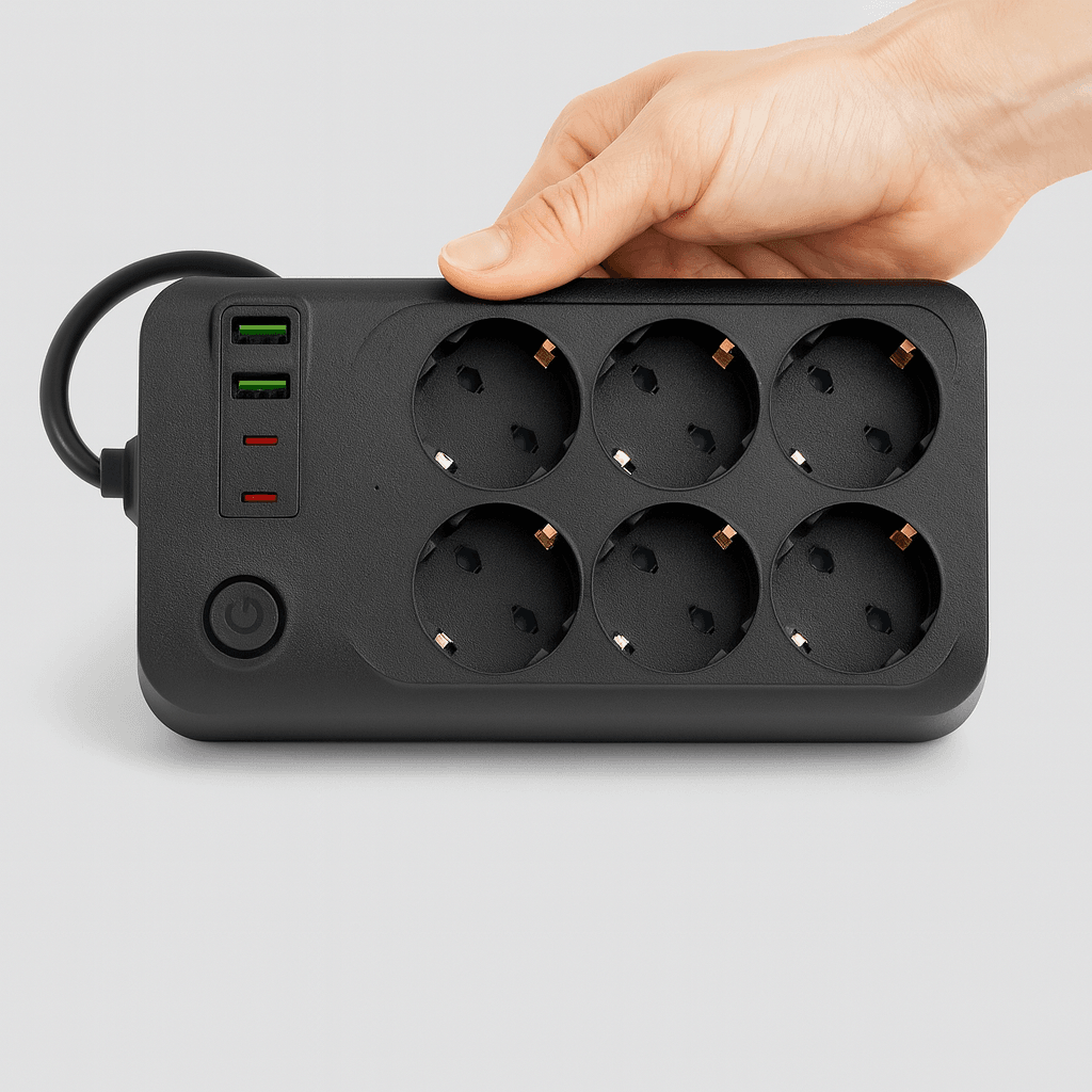 6 Prizli 4 USB Girişli Akım Korumalı Topraklı Golyat Grup Şarj Fiş Priz 2 Metre Uzatma Kablosu