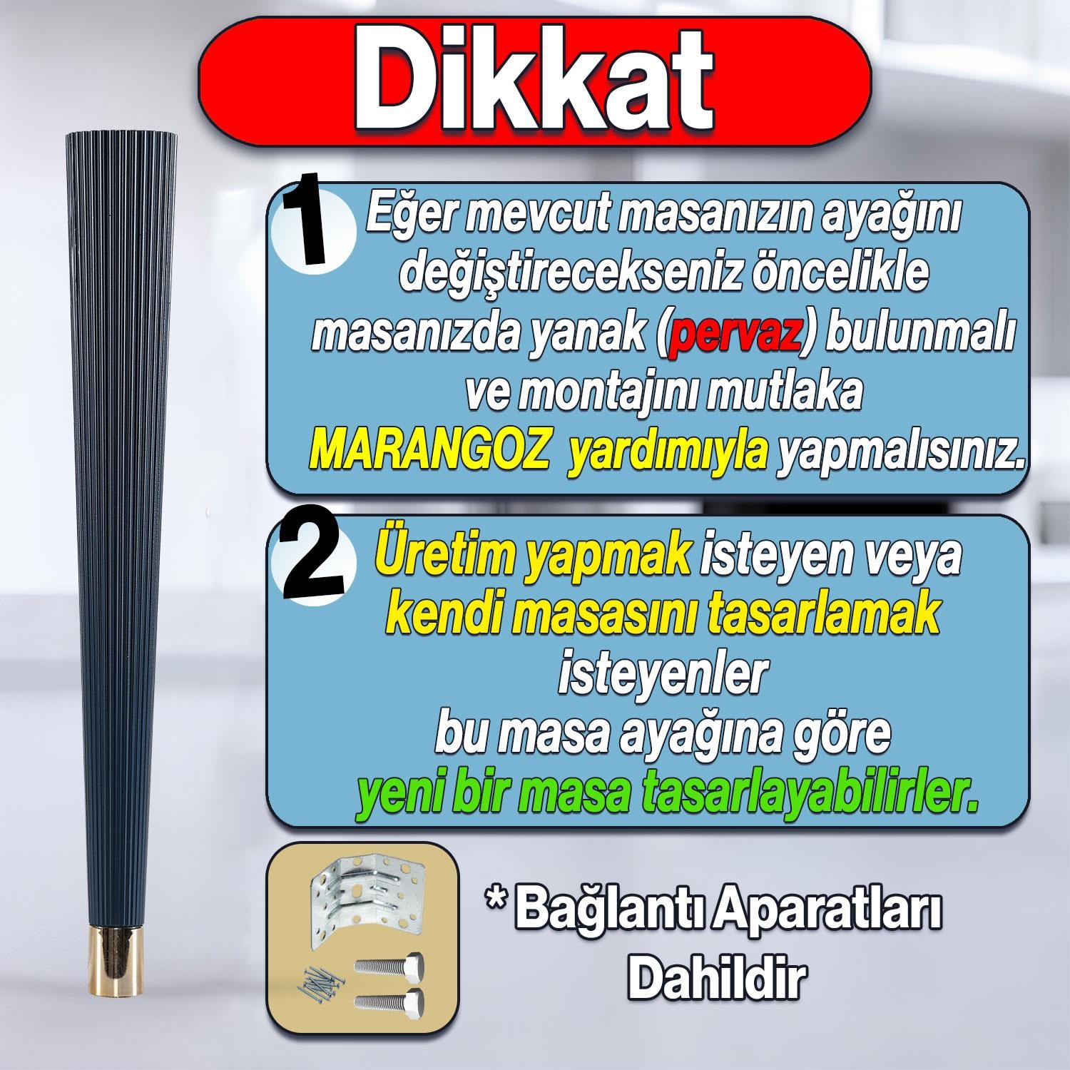 Suit Masa Dresuar Ayağı 75 cm Plastik Antrasit Mutfak Yemek Masası Mobilya Ayakları Antrasit Gri