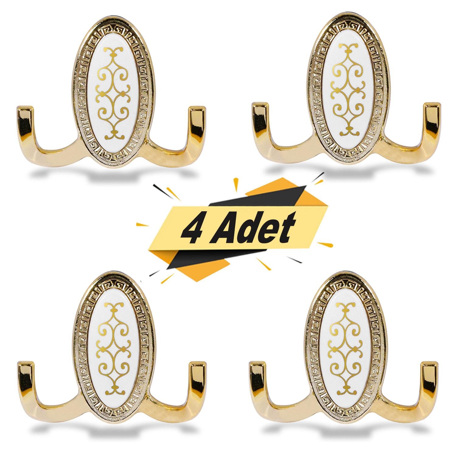 Seçil Vestiyer Duvar Askısı Dolap Elbise Askılığı Gold Metal Askı (4 ADET)