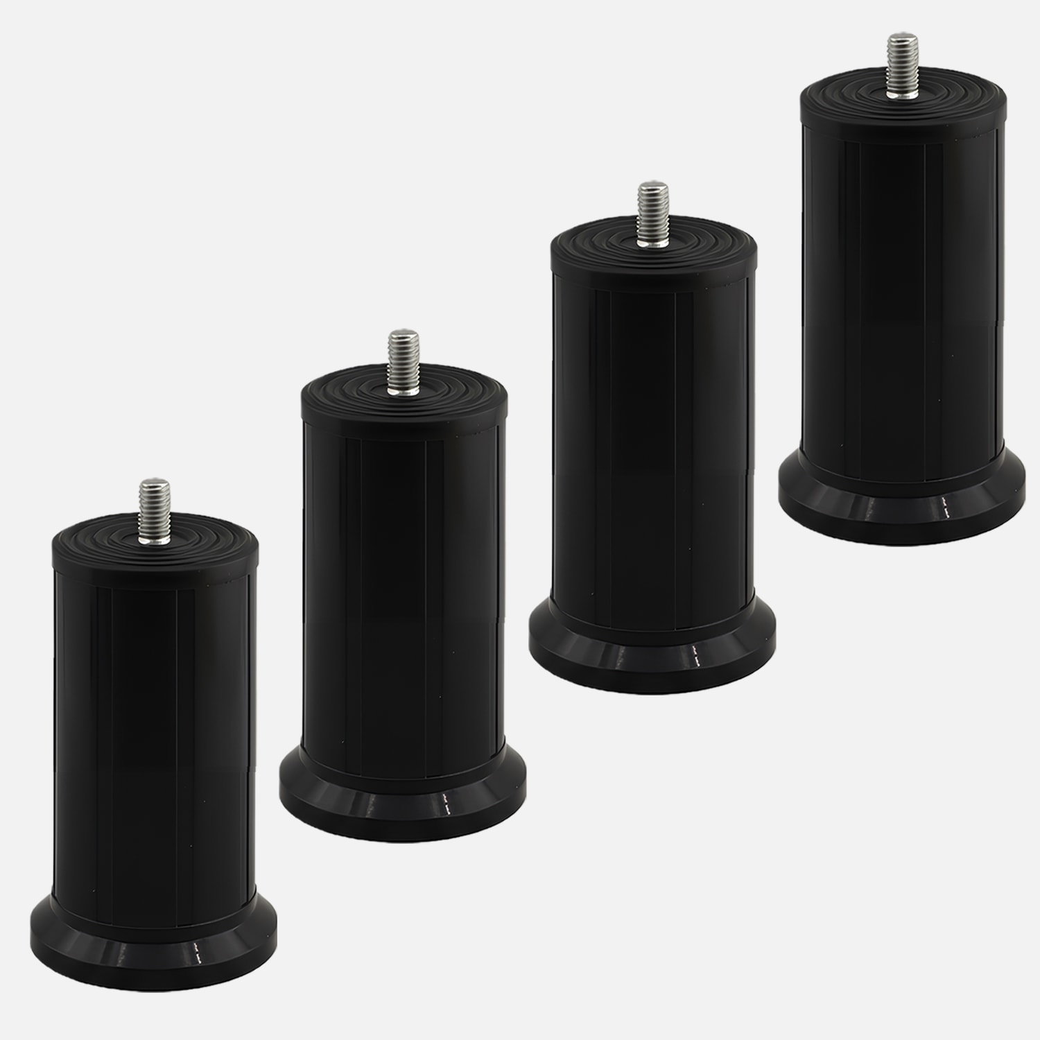 Keson 4 Adet 10 cm Siyah Plastik Mobilya Baza Tv Ünitesi Yükseltme Ayağı Destek Ayağı 