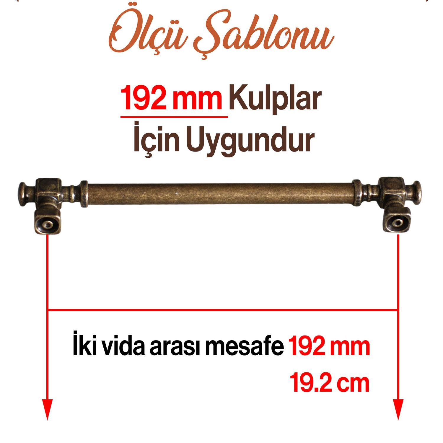 Talas Eskitme Antik Sarı Düz Metal 192 mm 19.2 cm Mobilya Mutfak Çekmece Dolap Kulpu Kulbu Kulpları