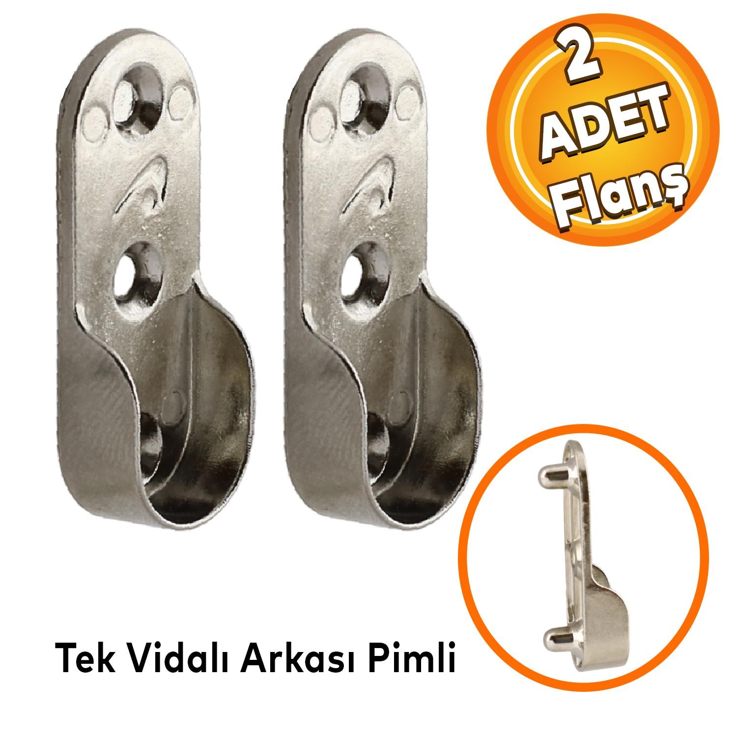 Askı Flanşı Oval Dolap Boru Sabitleme Kıyafet Elbise Askı Flanş Aparatı Krom 45 mm (2 ADET)