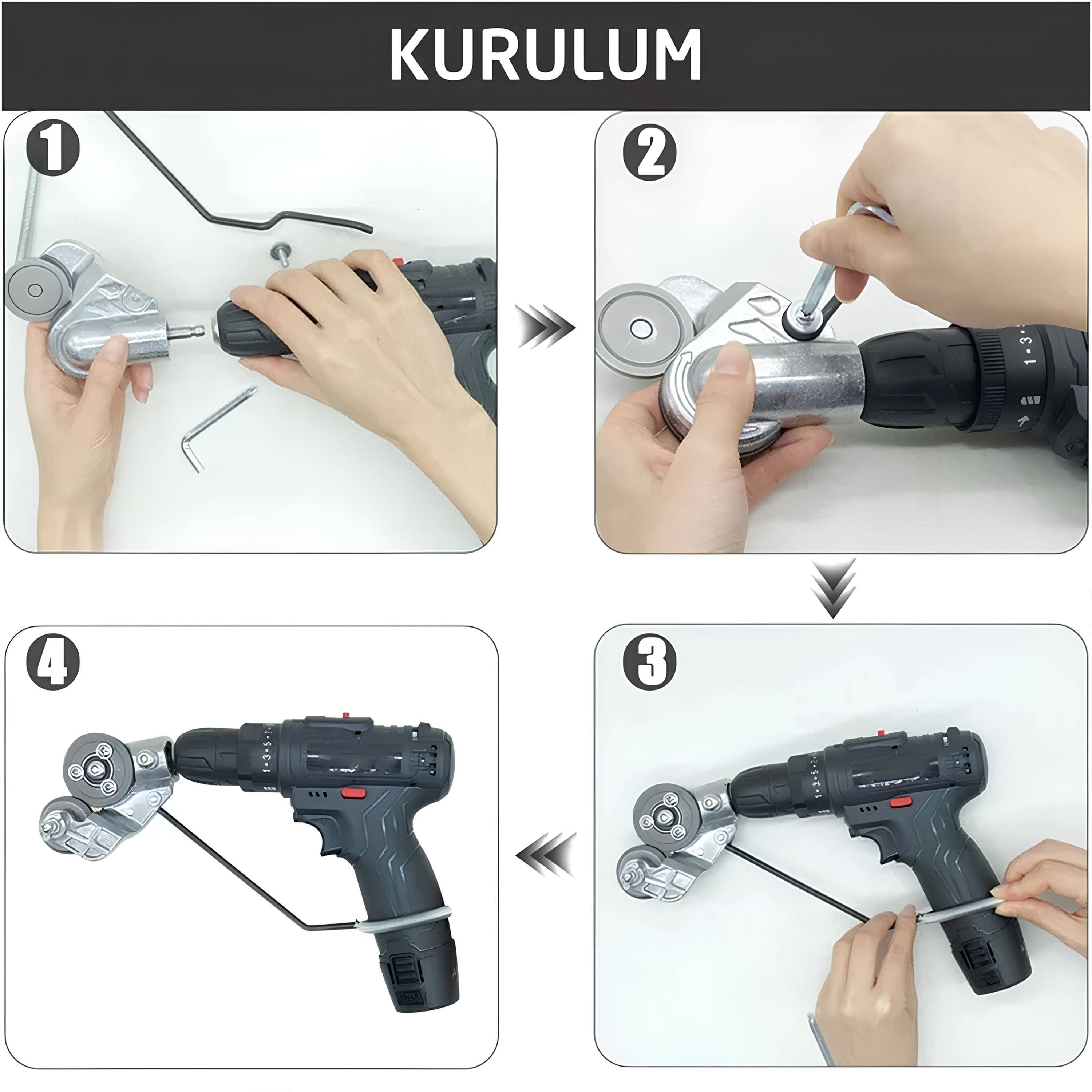 Matkap Uyumlu Metal Plaka Sac Kesme Kesim Aparatı