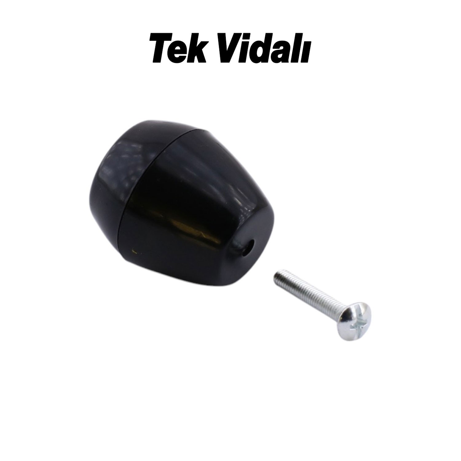 Merkür Düğme Siyah Mobilya Mutfak Dolap Dolabı Çekmece Kulpu Kulbu Plastik Siyah Tek Vidalı Kulp