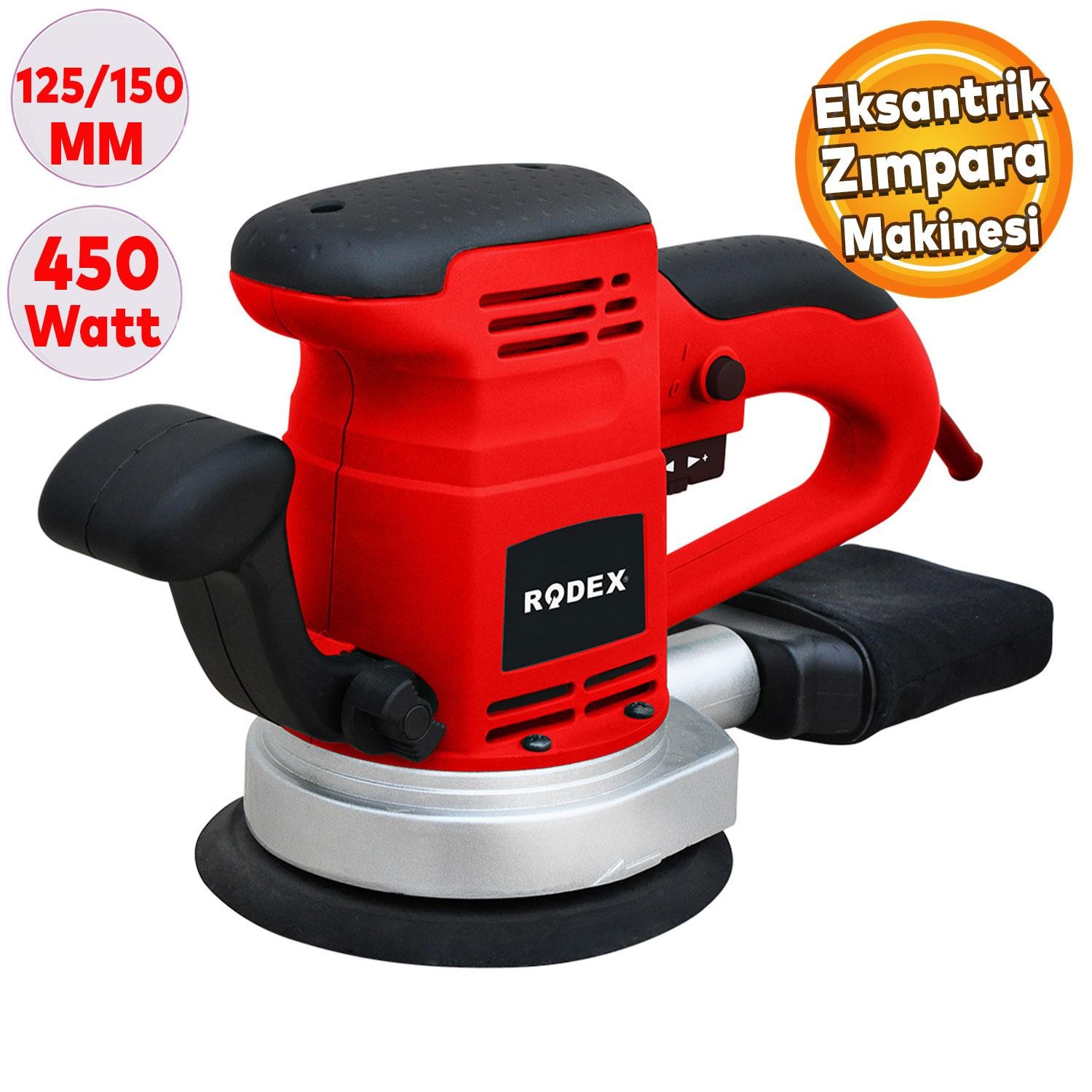 Rodex RDX377 Elektrikli Eksantrik Zımpara Makinesi 450W 125 mm