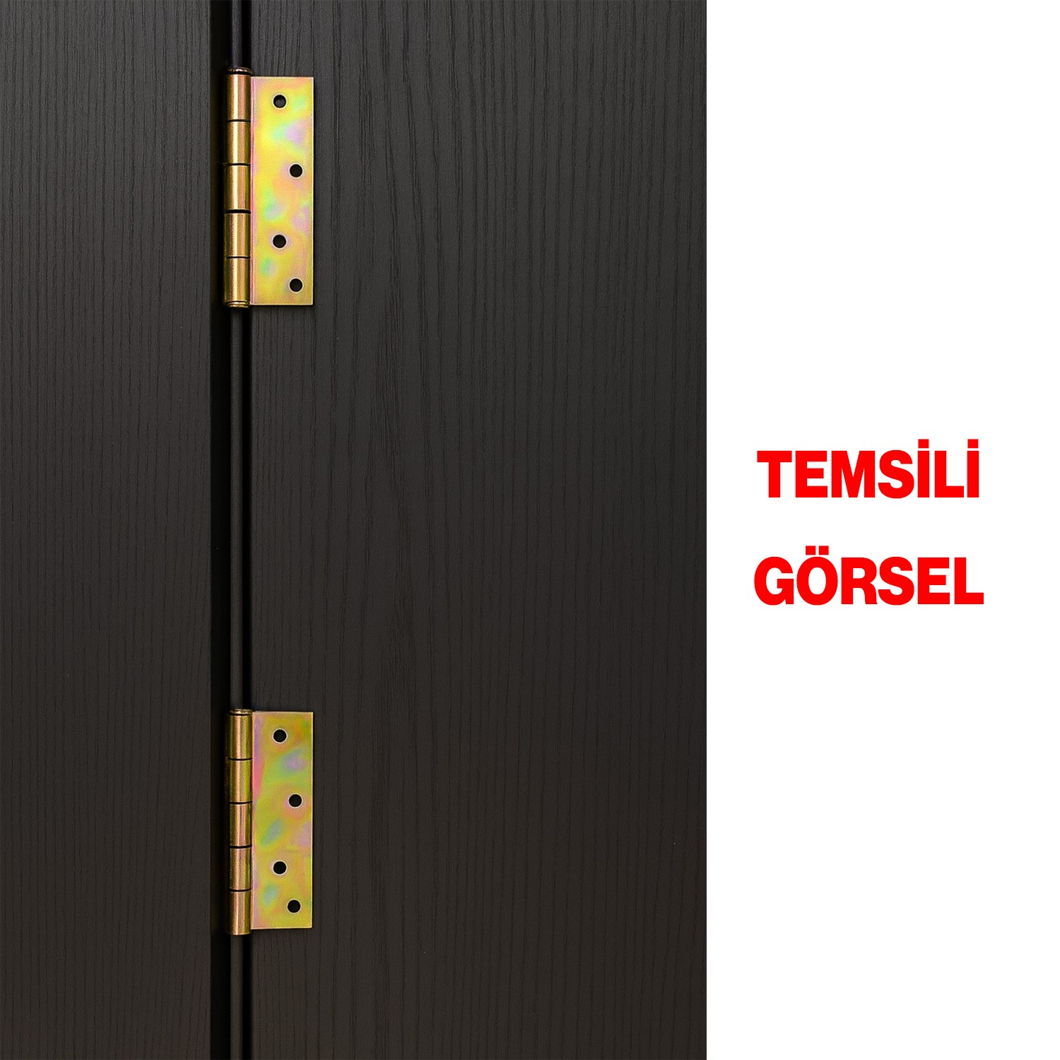 Metal Yaprak Menteşe 2 Adet Prinç Sarı No:4 Mobilya Pencere Kapı Dolap PVC Menteşesi İki Kanatlı