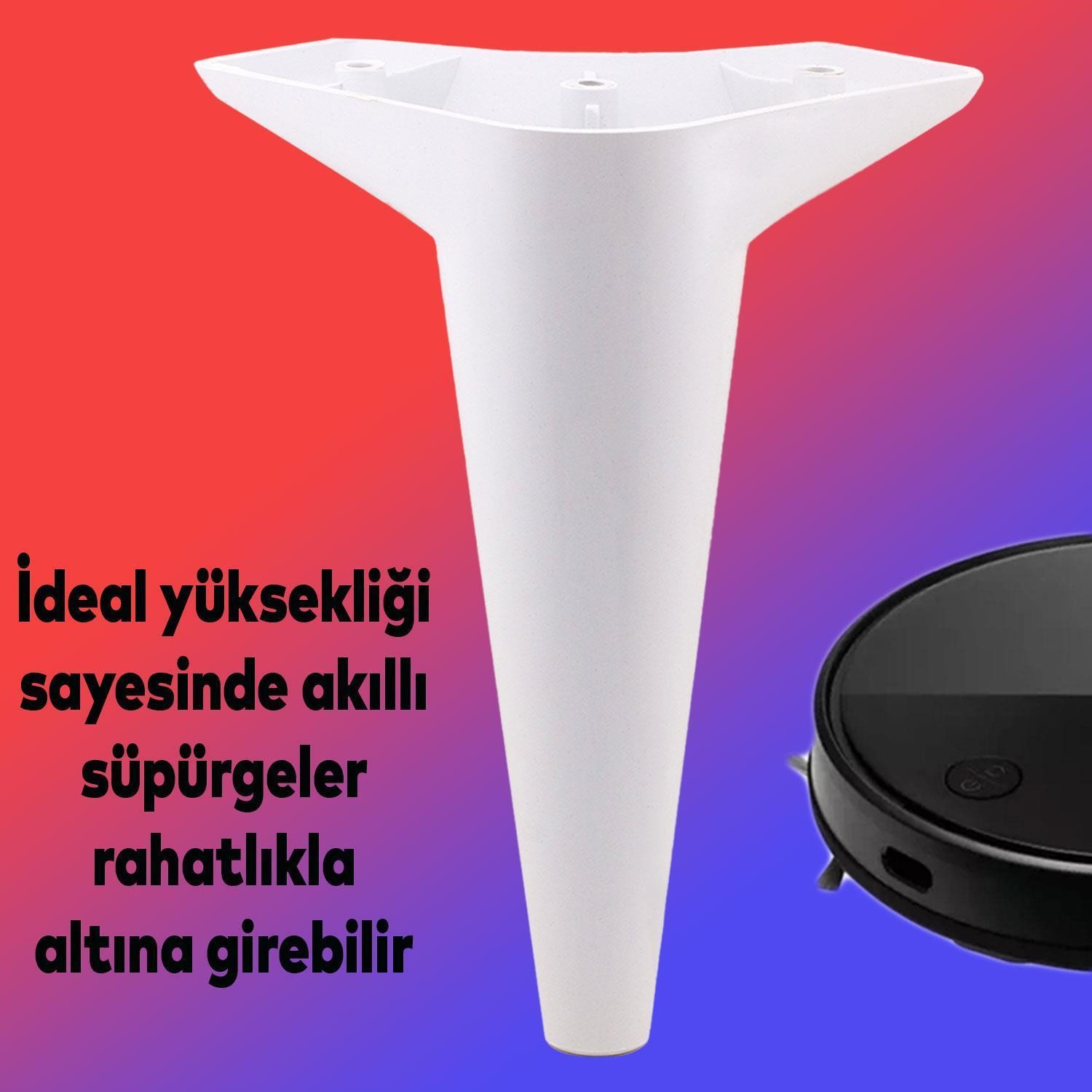 Aspen 6'lı Set Mobilya Tv Ünitesi Koltuk Kanepe Konsol Destek Ayağı Ayakları 20 Cm Ayak Beyaz