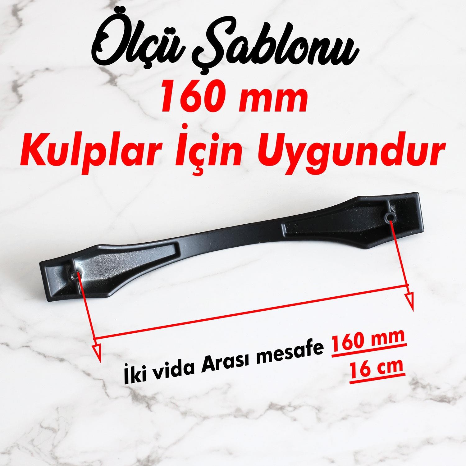 Elmas Kulp 160 mm Siyah Metal Mobilya Mutfak Çekmece Dolabı Dolap Kapak Kulpları Kulbu Kulpu 16 cm