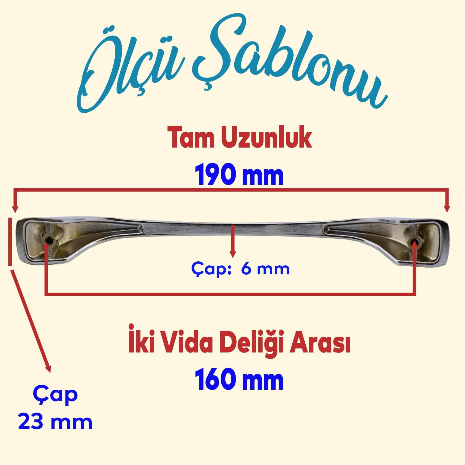 Ovit Mobilya Mutfak Dolabı Çekmece Dolap Kapak Kulpu Düz Metal Kulp Kulbu Kulpu Ayder 160 mm Krom