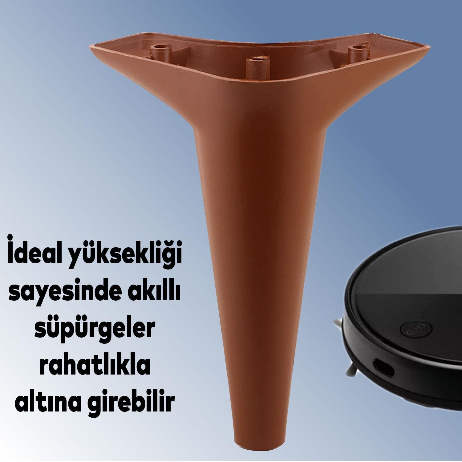 Aspen 6'lı Set Mobilya Tv Ünitesi Çekyat Koltuk Kanepe Baza Destek Ayağı Ayakları 15 Cm Kahverengi