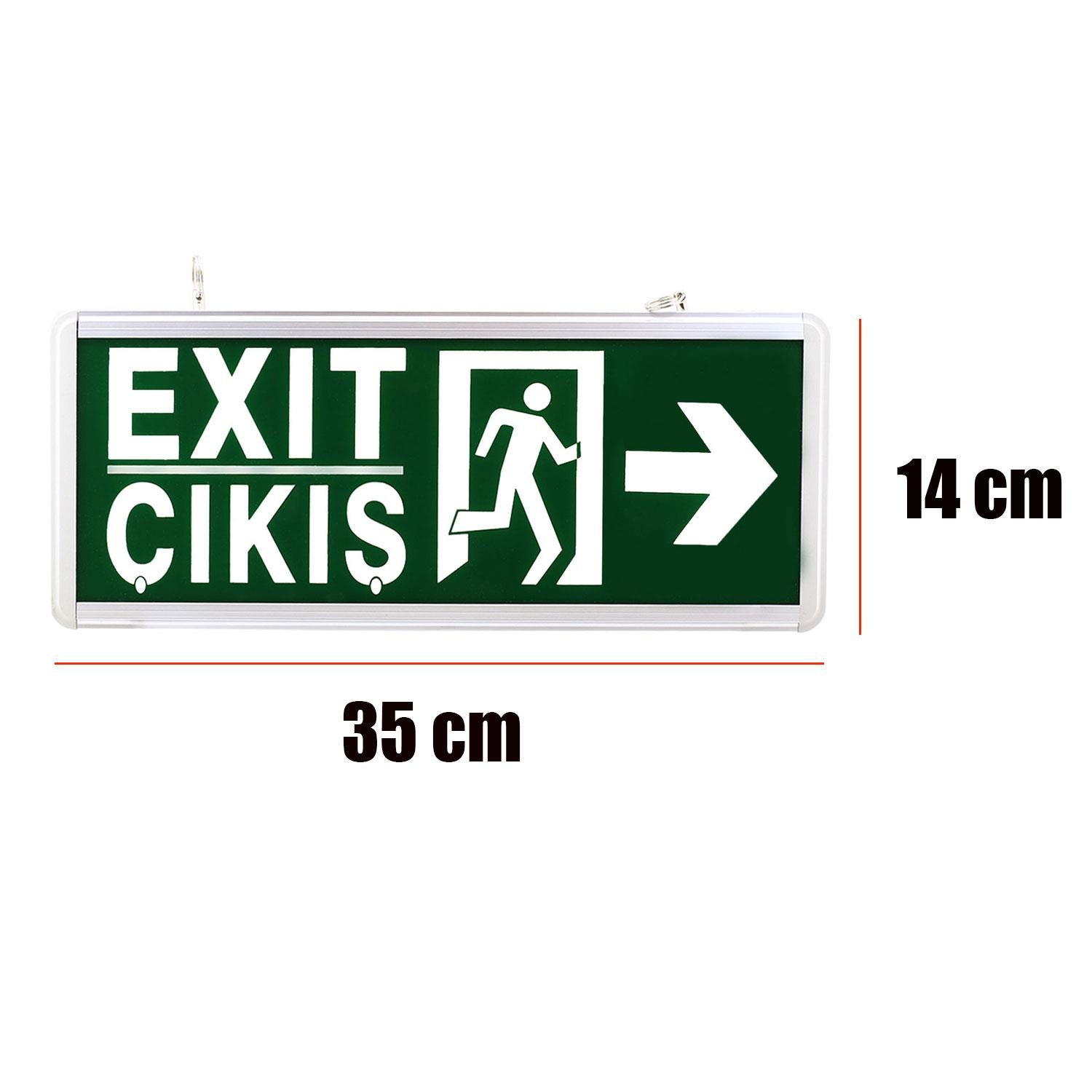 Acil Çıkış Levhası Exit Çıkış Sağ Sol Ok İşaretli Ledli Şarjlı Yönlendirme Levhası