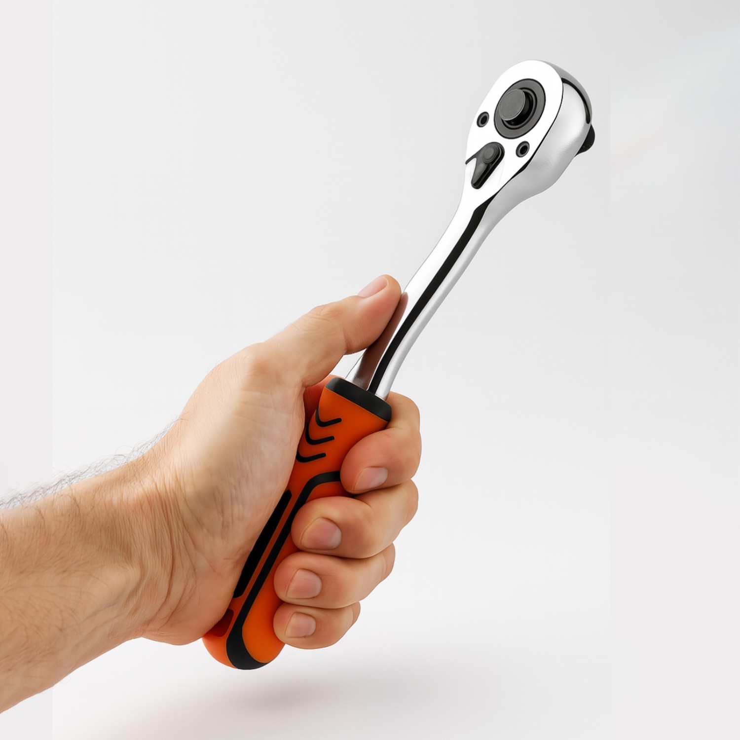 Profesyonel Cırcır Kol Lokma Anahtarı 1/2'' Ergonomik Kaymaz Saplı, Dayanıklı Krom Kaplama