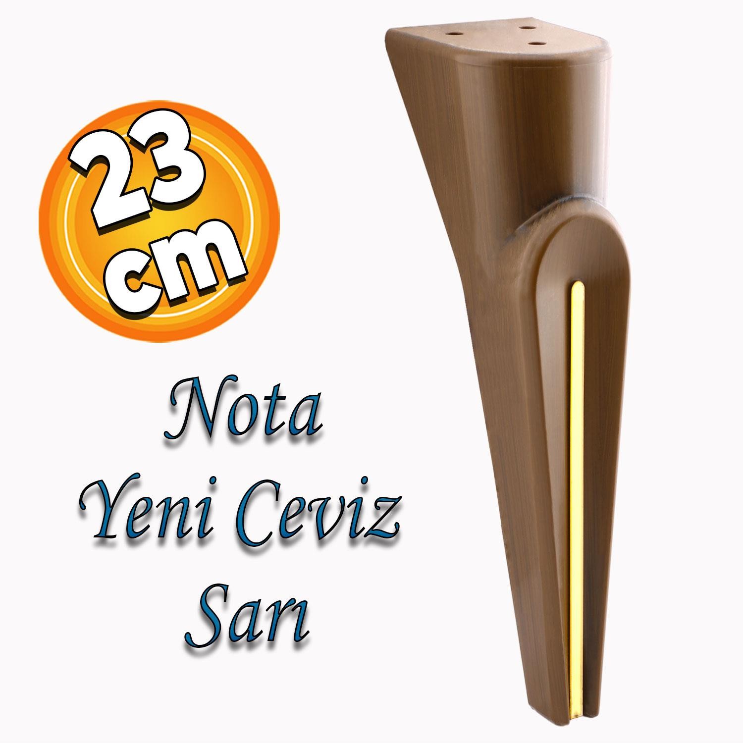 Nota Mobilya Kanepe Sehpa TV Ünitesi Koltuk Ayağı Baza Ayakları Ahşap Desenli Kahverengi Ceviz 23 cm
