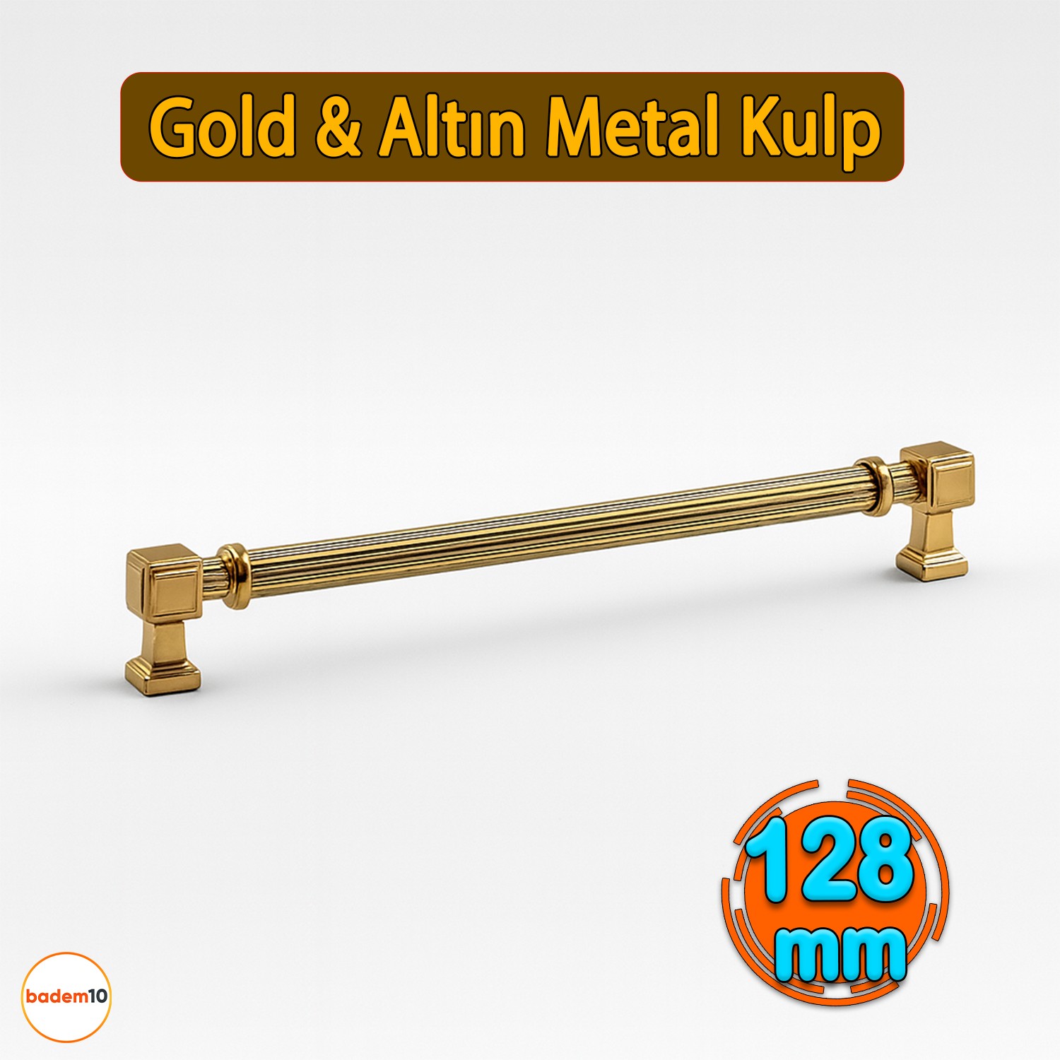 Yeni Talas Çizgili Gold Altın Metal 128 mm 12.8 cm Mobilya Mutfak Çekmece Dolap Kulpu Kulbu Kulpları