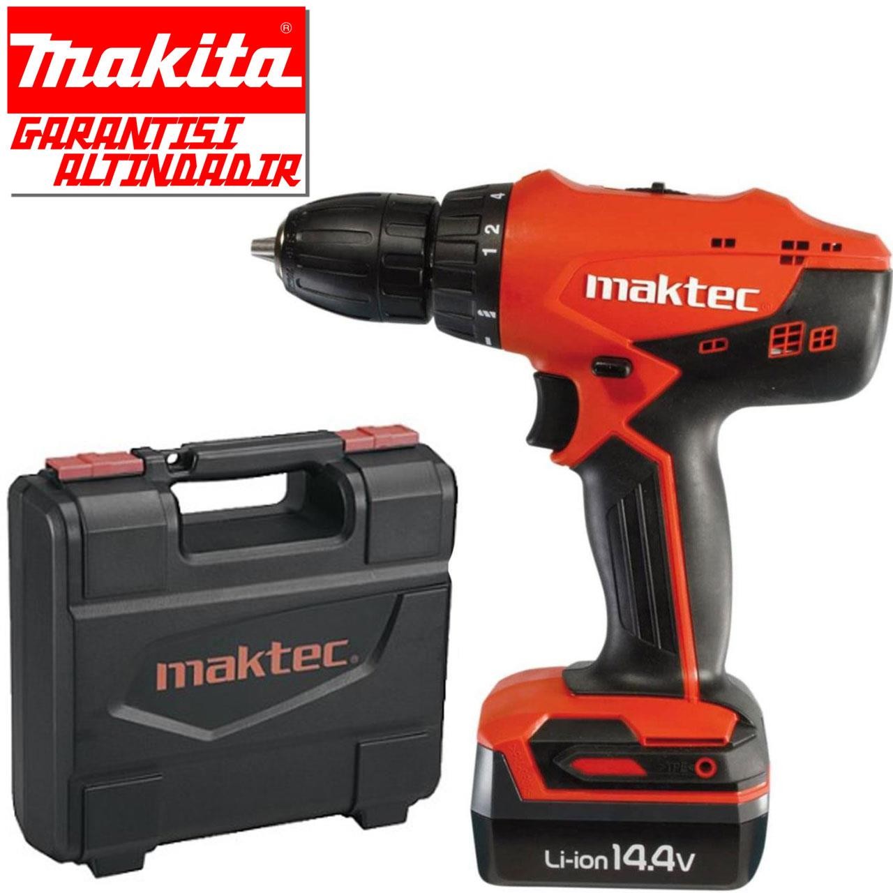Maktec MT070E Çantalı Darbesiz Akülü Şarjlı Matkap 14,4V 1,5 Ah