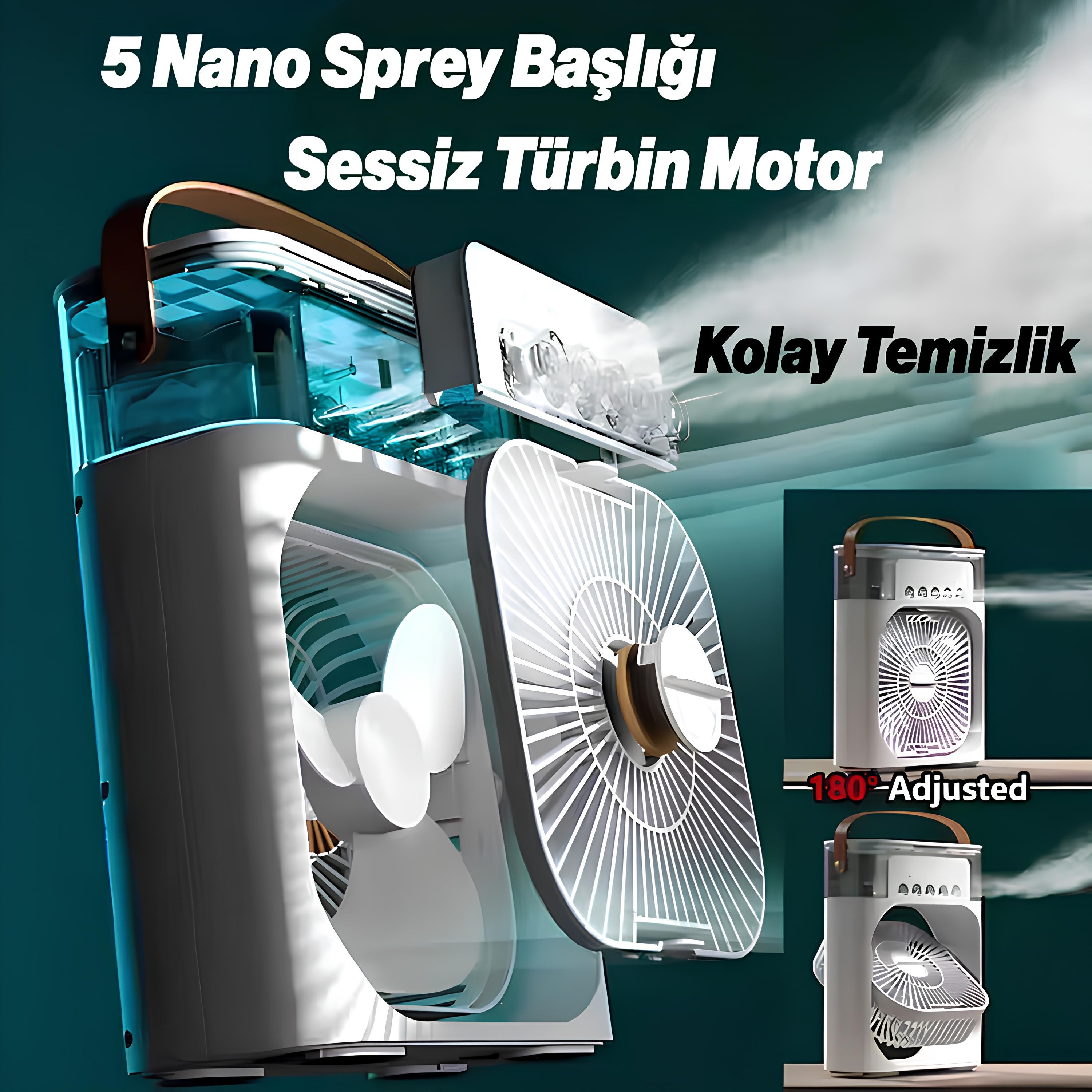 Kablolu Vantilatör Masaüstü Süper Sessiz Fan Su Püskürtmeli Mini El Hava Serinletici Nemlendirici