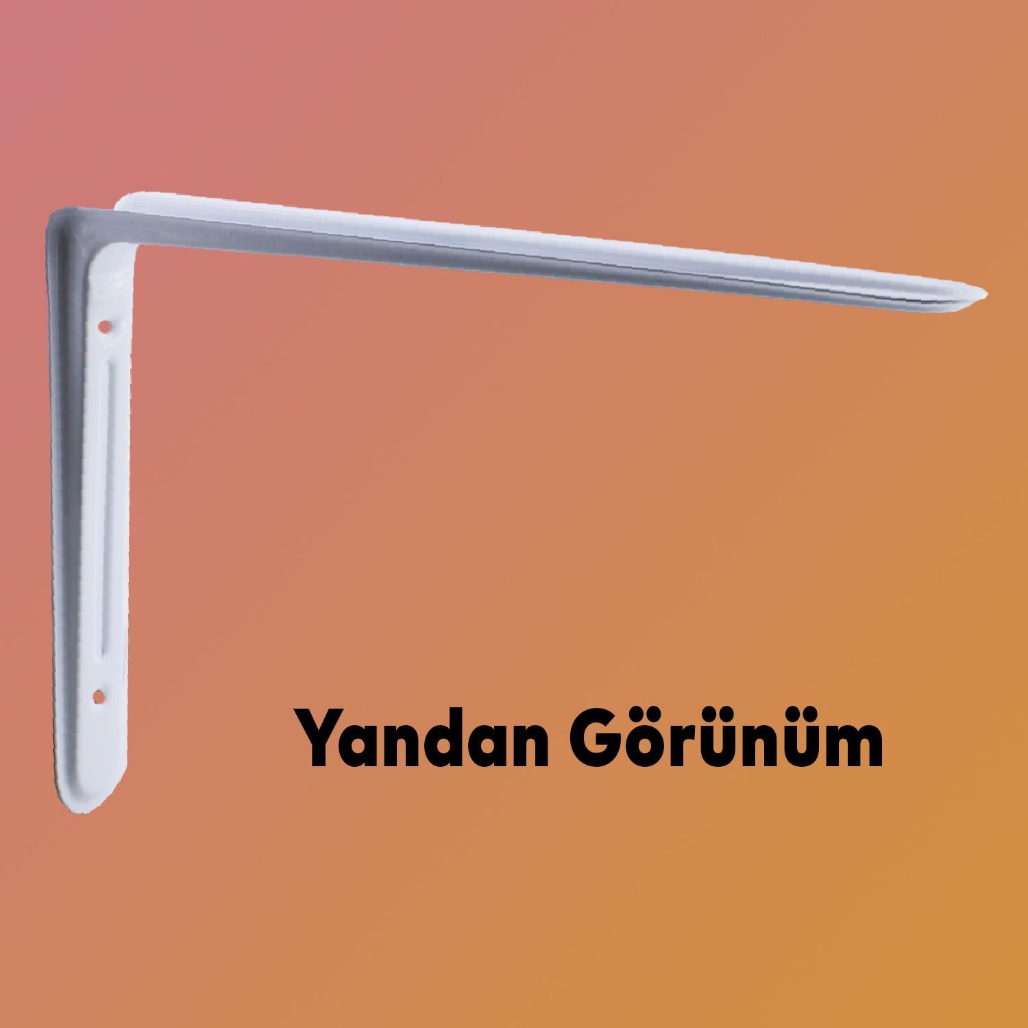 Raf Altı Raf Tutucu Ayak Ferforje Beyaz Klas  26.5 x 18.5 cm  2 ADET (No:3)