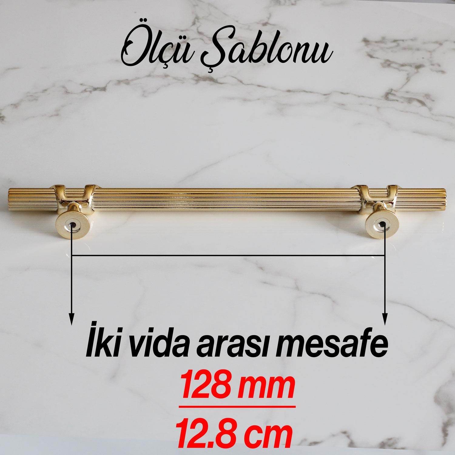 Emir 128 mm Gold Altın Metal Kulp Çekmece Mobilya Mutfak Dolabı Dolap Kapak Kulpları Kulbu Kulpu