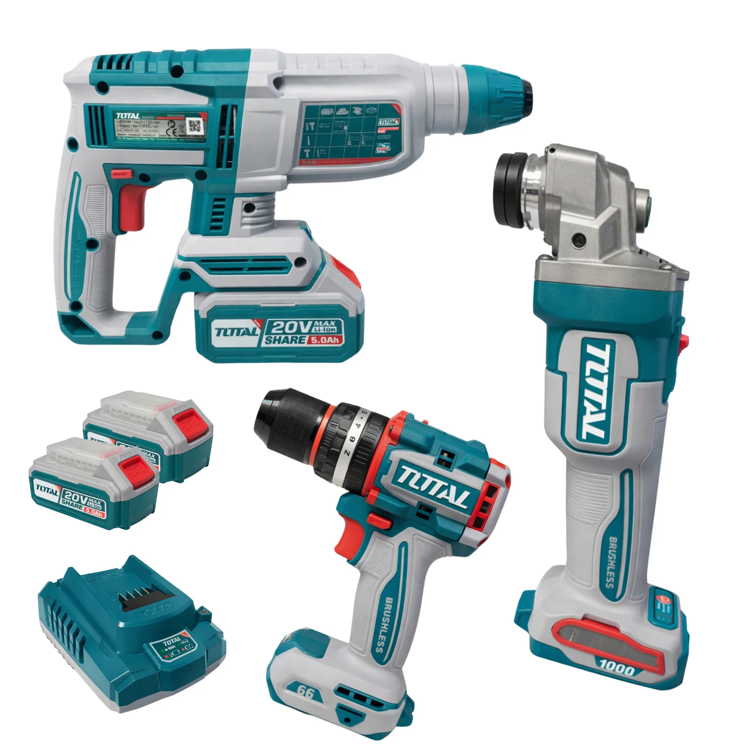 TOSLI241198E 20V Akülü 3lü Kombin Set Matkap Vidalama Spiral