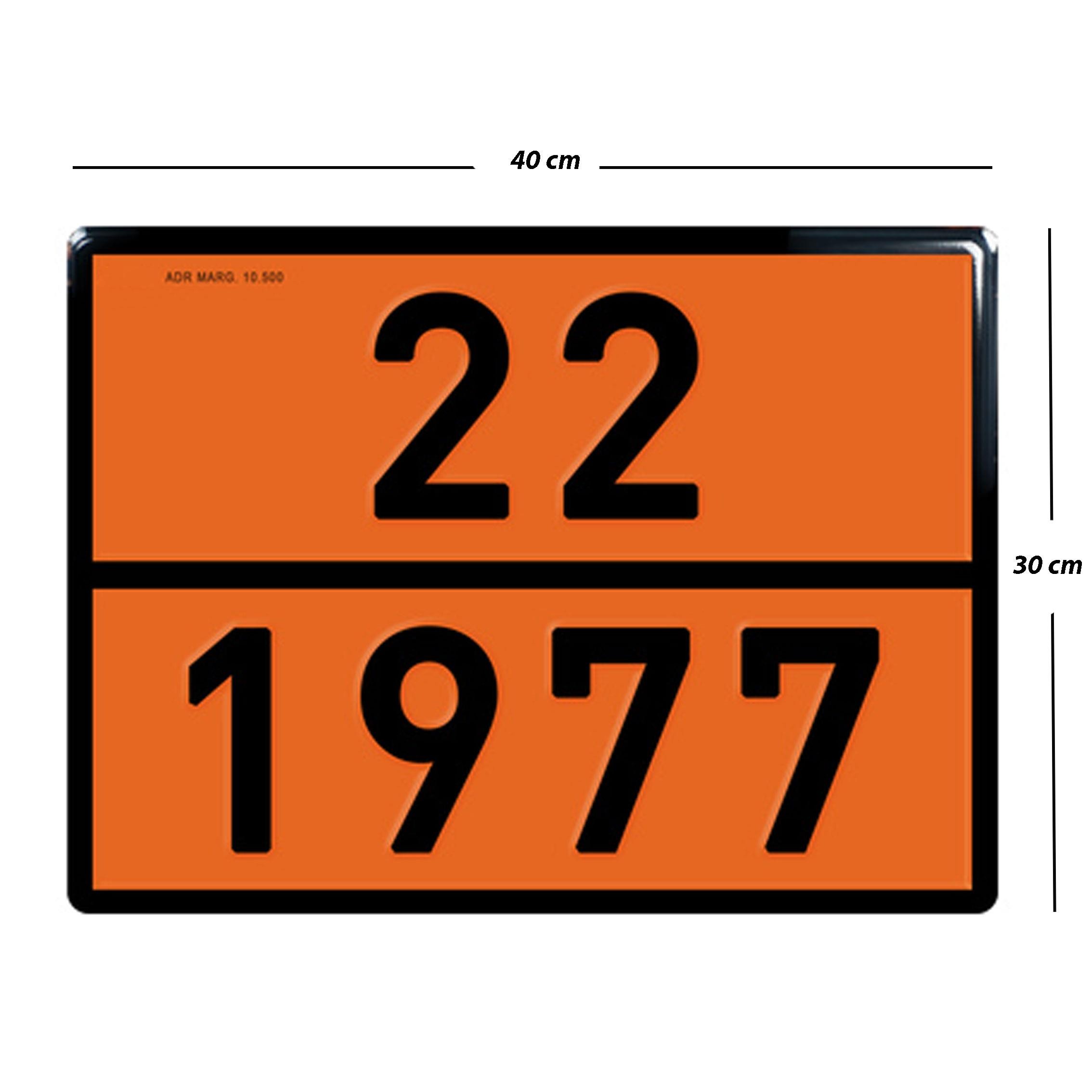 ADR 22/1977 Likit Azot Uyarı Levhası Alüminyum 40x30 cm
