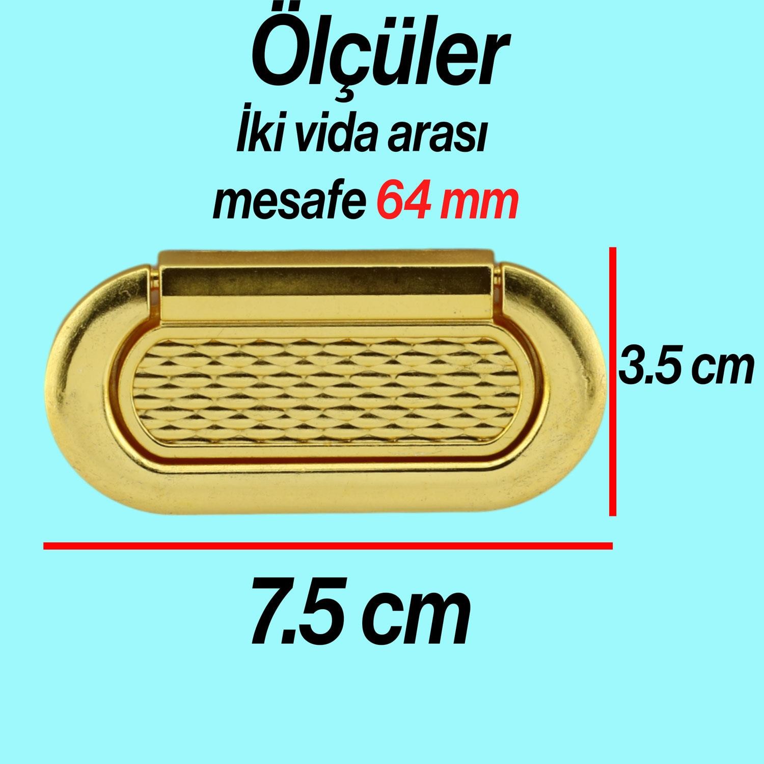 Midas Kulp Mobilya Mutfak Dolabı Çekmece Dolap Kulpları Kapak Kulpu Kulbu Gold Altın 64 mm Metal