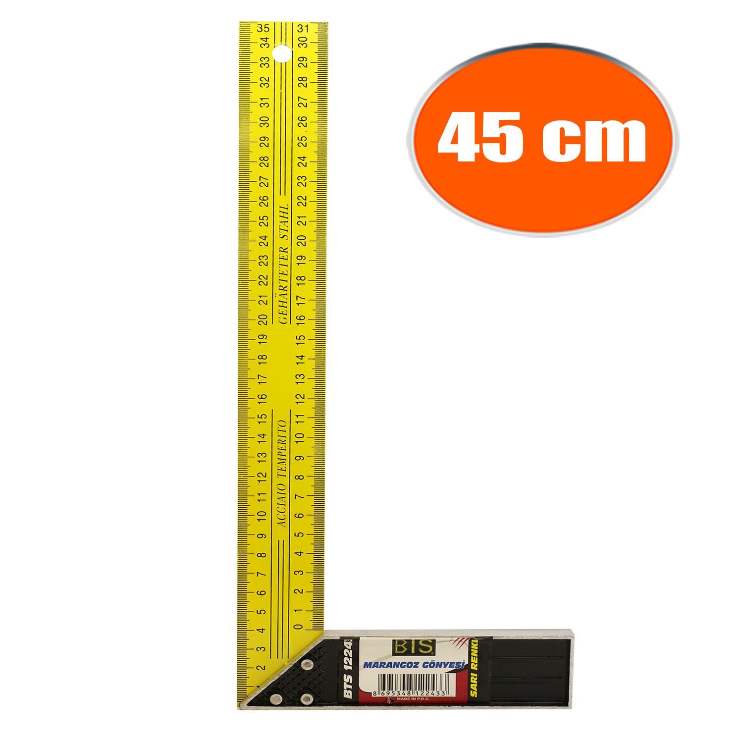BTS Marangoz Gönye 45 cm Alüminyum Açı Ölçer Cetvel (12247)