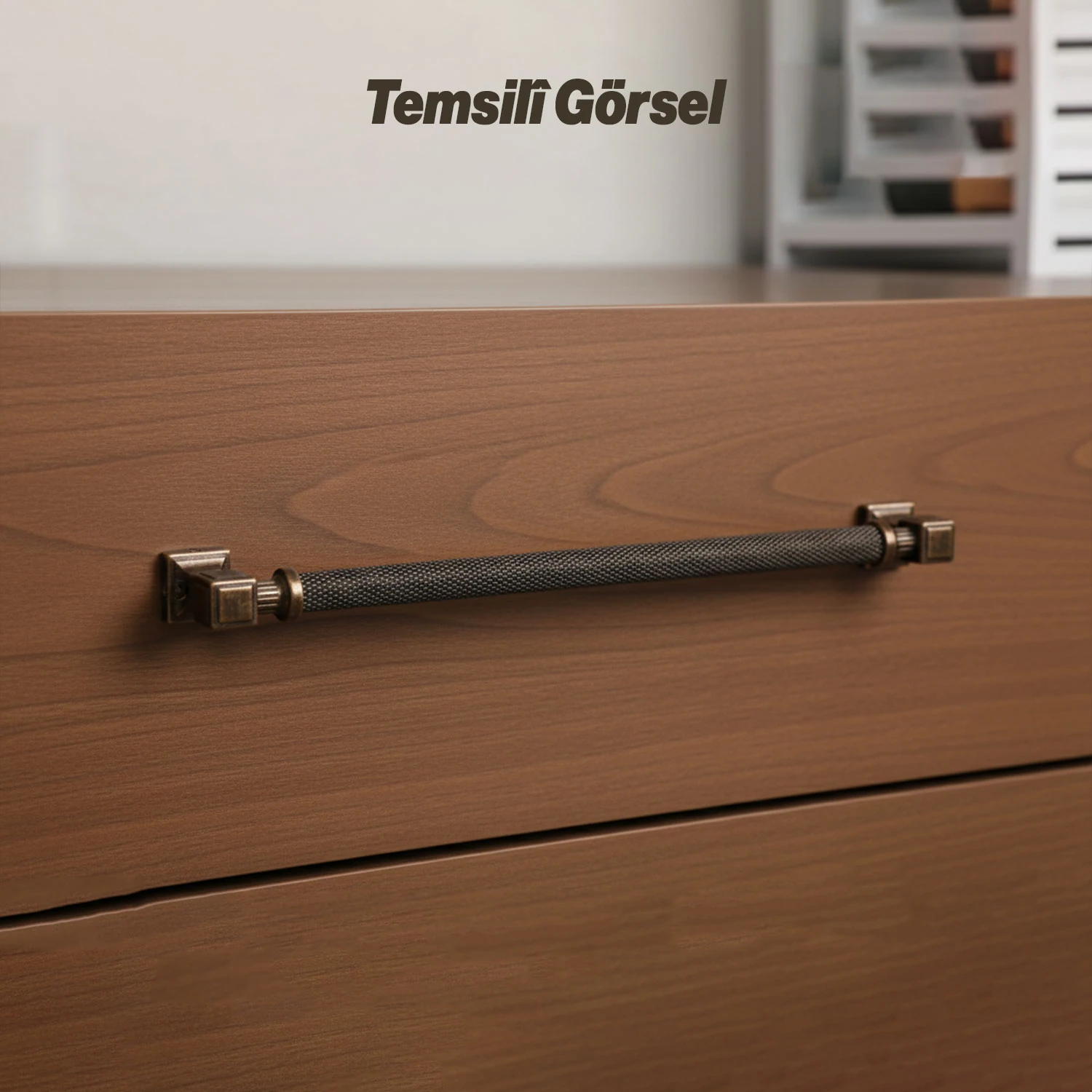 Talas 224 mm Tırtıklı Antik Bakır Metal Kulp Kapak Kulpu Dayanıklı Kulpları Mobilya Çekmece Dolap