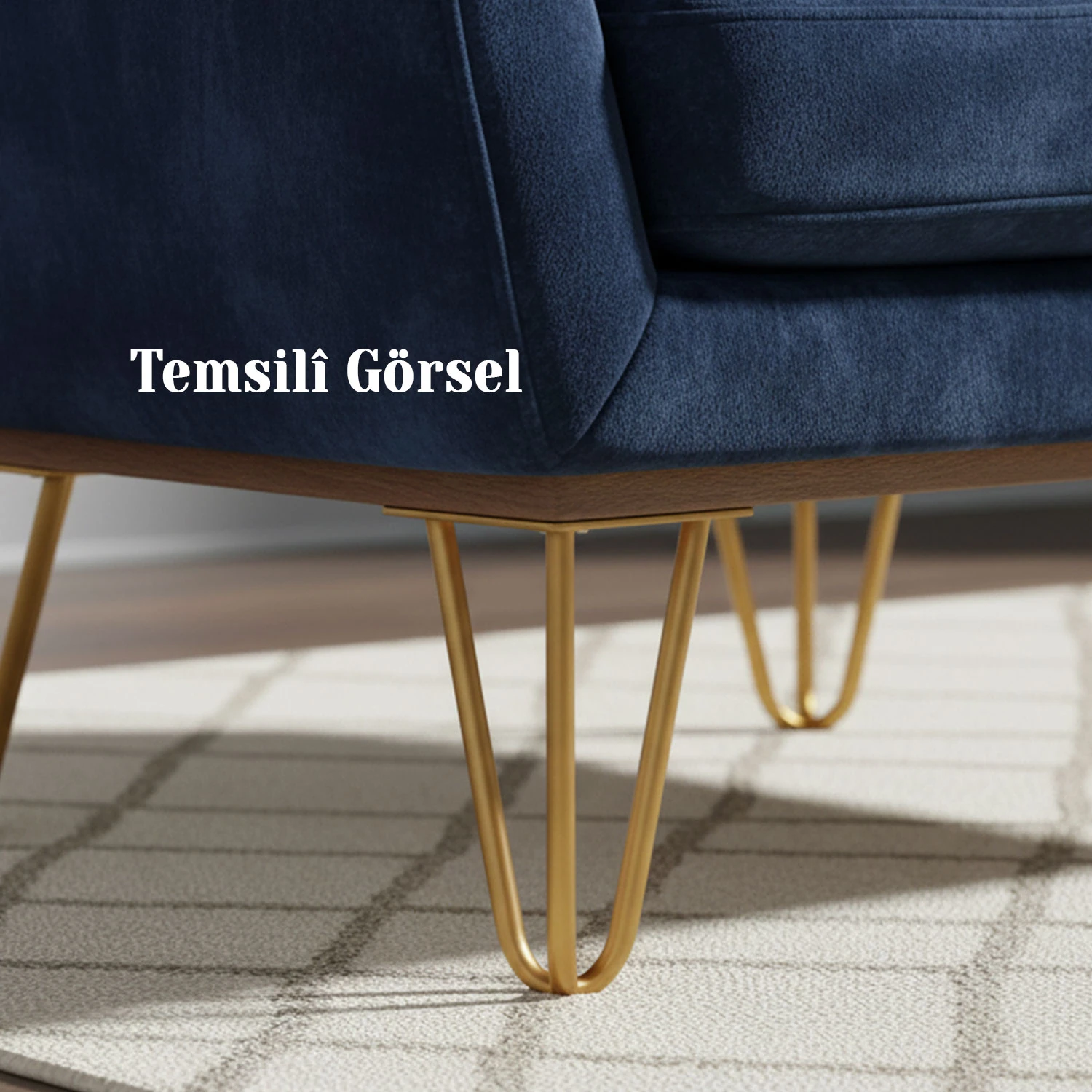 Martı 15 cm 4 Adet Set Gold Altın Metal Mobilya Ayak Ayağı Üçgen Modern Koltuk Sehpa Masa TV Ünitesi