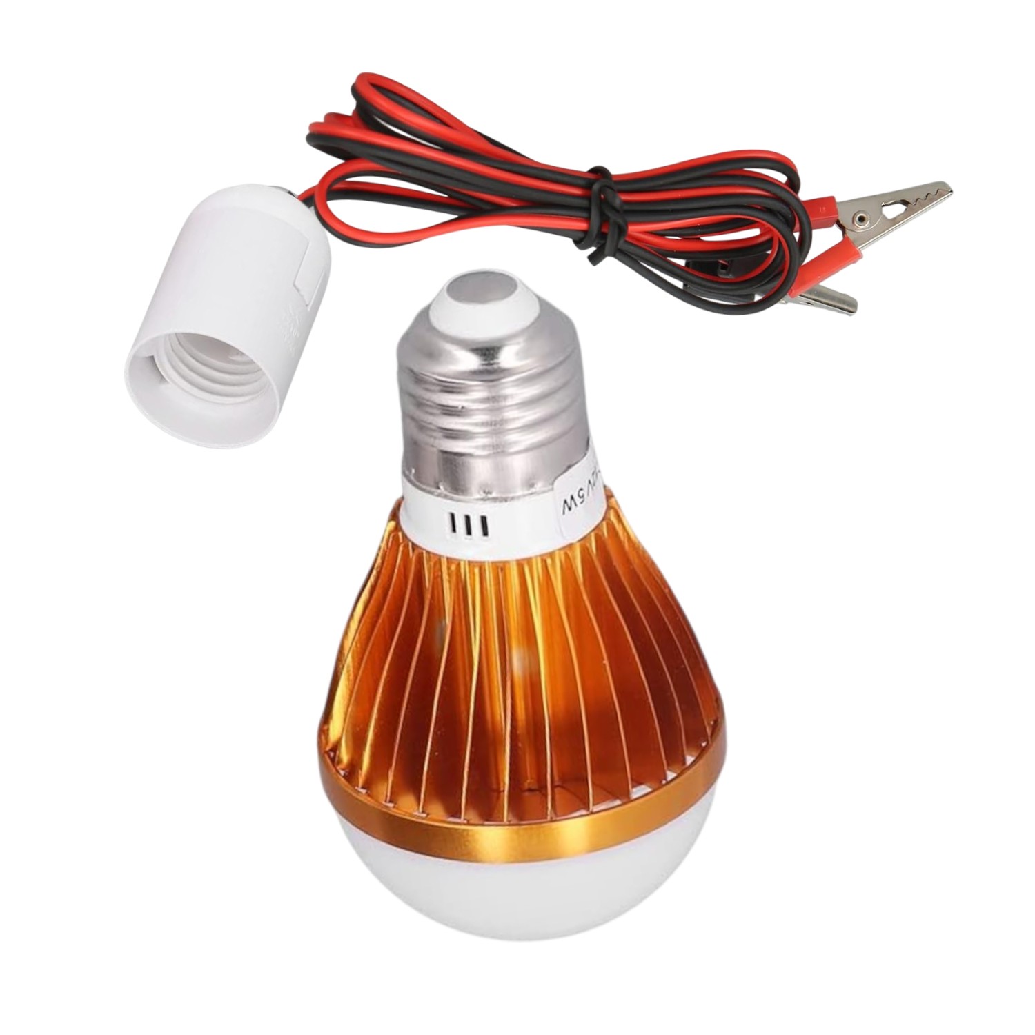 Akü Pensli 4 Metre Kablolu 12 V Tasarruflu Seyyar Led Ampul 5W Lamba Anahtarlı Aydınlatma Beyaz Işık