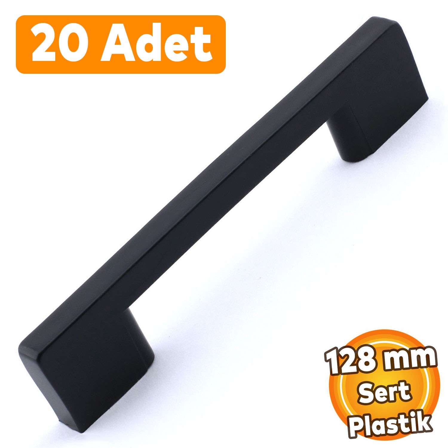 (SERT PLASTİK) 20 Adet Köprü 128 Mm Siyah Mobilya Mutfak Çekmece Dolabı Dolap Kulbu Kulpu Kulpları