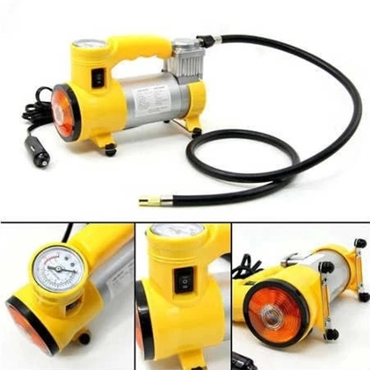 Metal Hava Kompresörü 150 Psı 12V Araç Tipi Çakmaklık Araba Bisiklet Teker Lastik Şambrel Top Şişirme