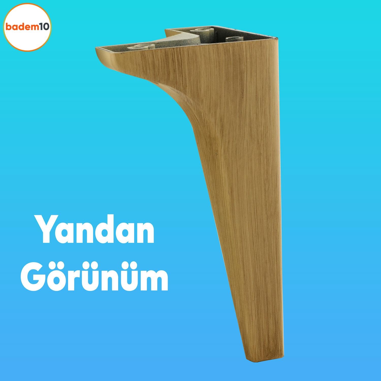 Sedef Lüks Mobilya Kanepe Tv Ünitesi Konsol Koltuk Ayağı 19 Cm Ahşap Desenli Kahverengi Ayakları