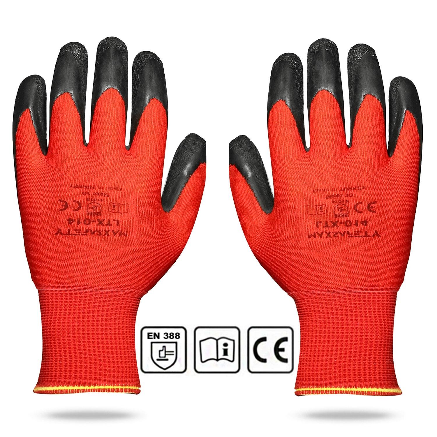 Maxsafety Latex Sanayi İş Usta Eldiveni Lateks Eldiven 10/XL (1 ÇİFT)